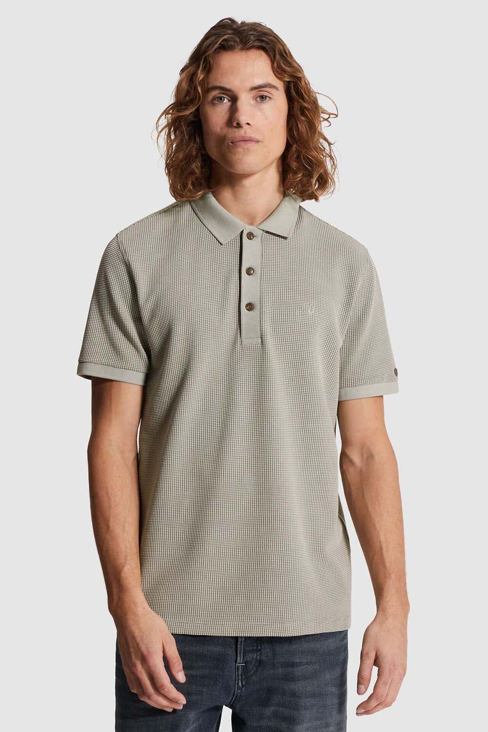 Cast Iron Polo Two Tone regular fit Grijs