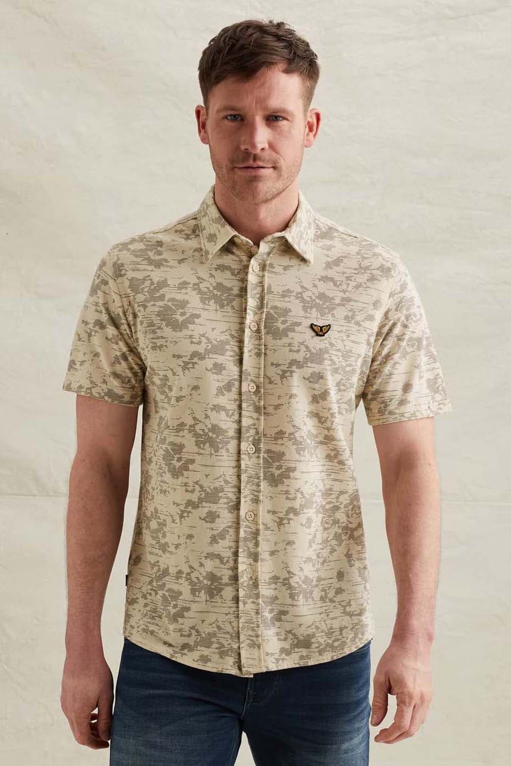 Pme Legend Overhemd Aop On Jersey Beige