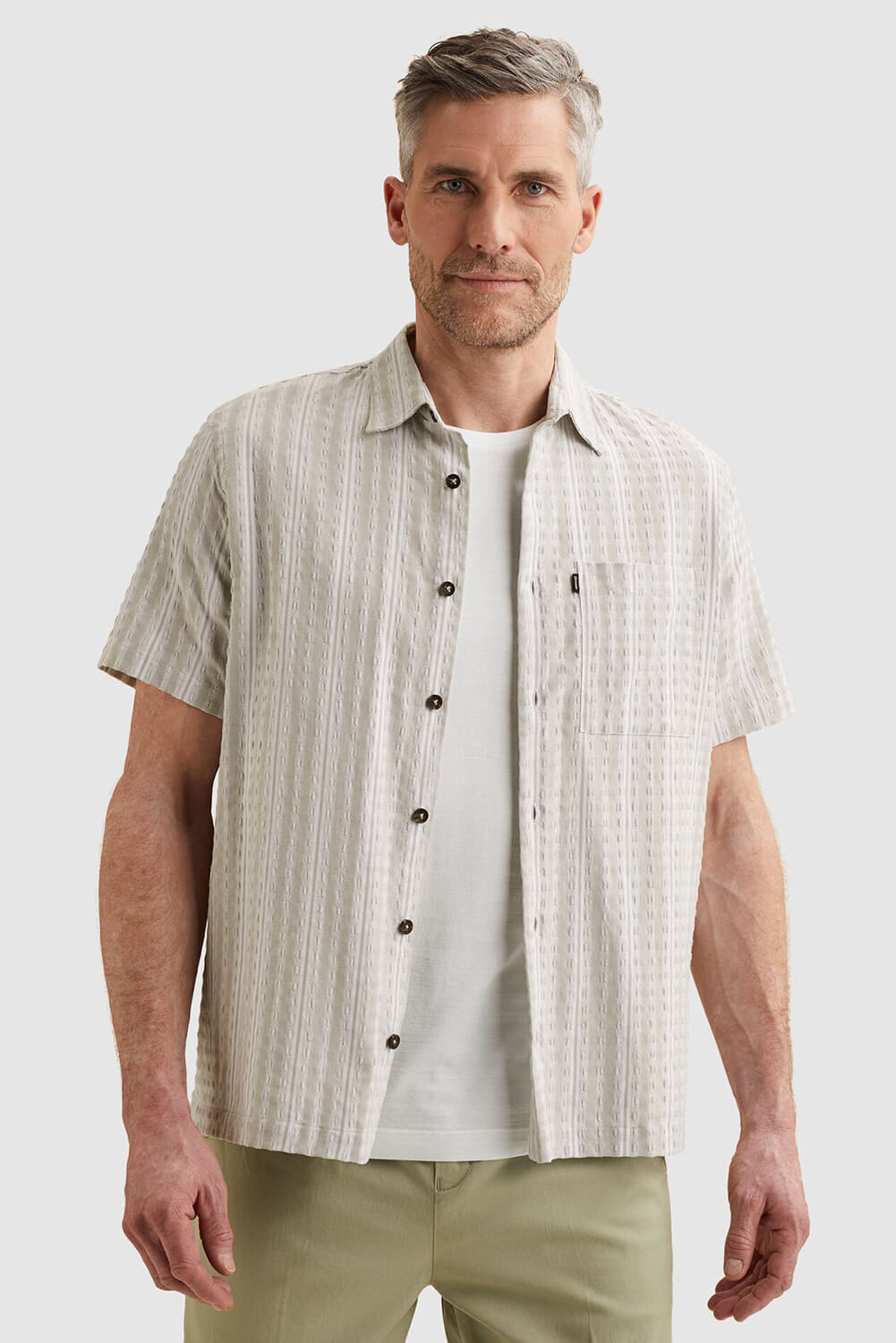 Vanguard Overhemd Dobby stripe Groen