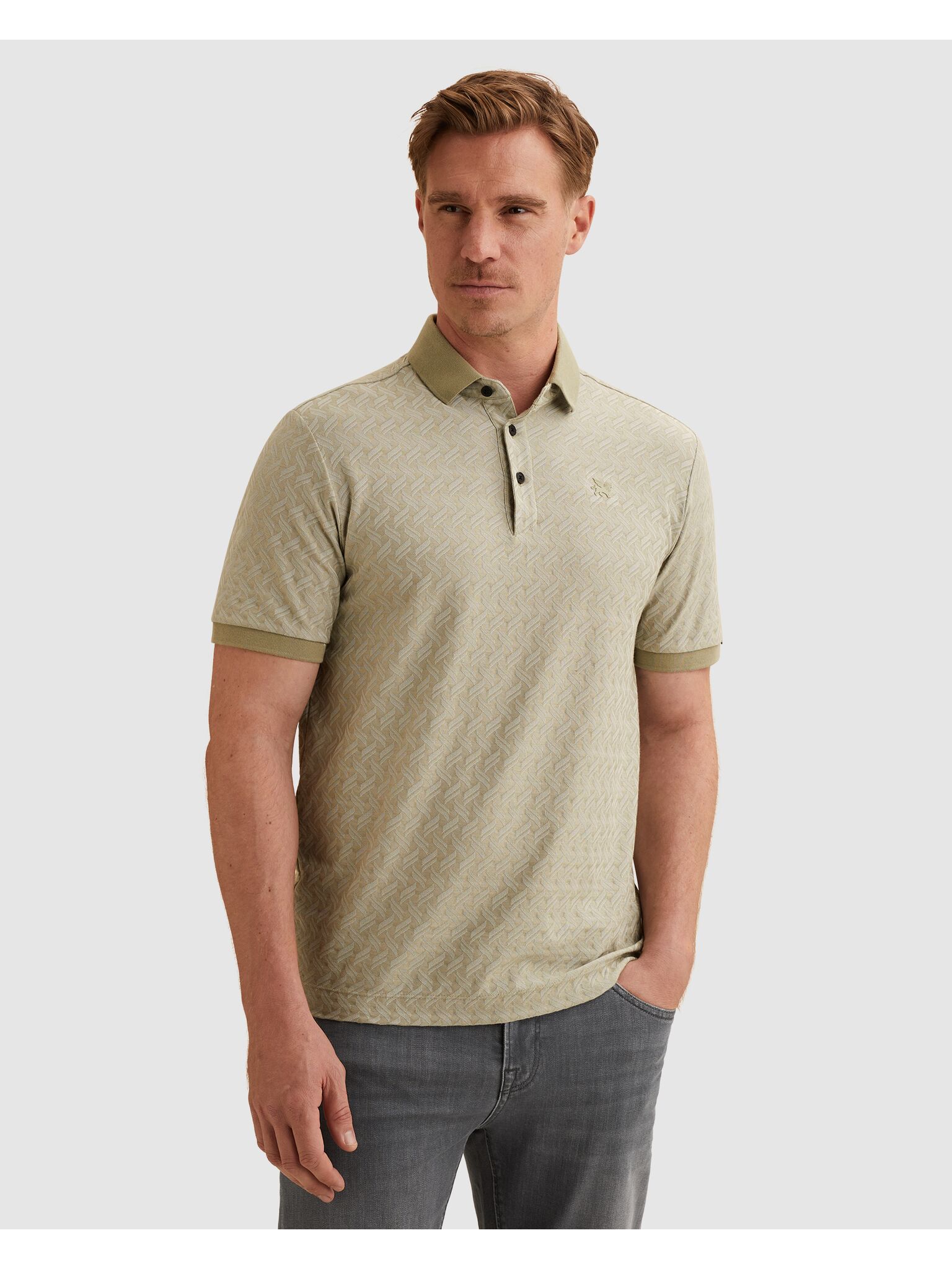Vanguard Polo jacquard blend Groen