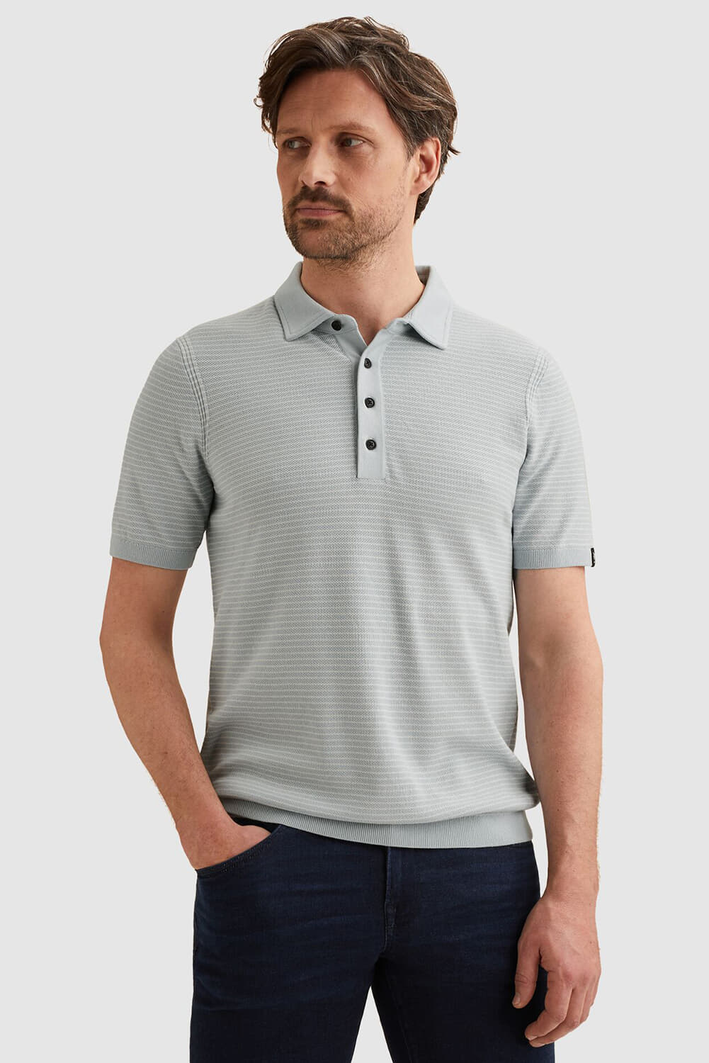 Vanguard Polo Streep Hemelsblauw