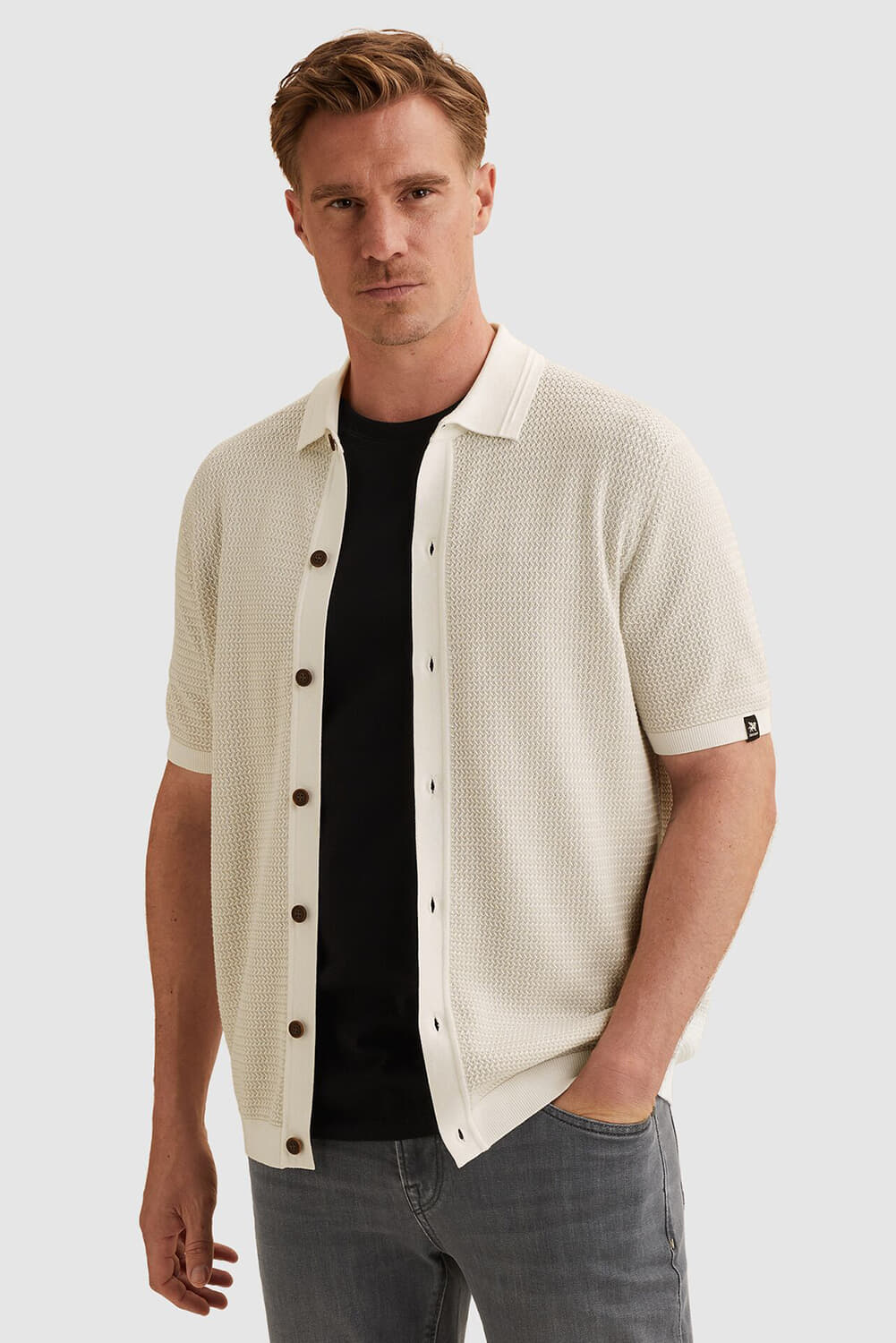 Vanguard Vest met Polokraag Wit