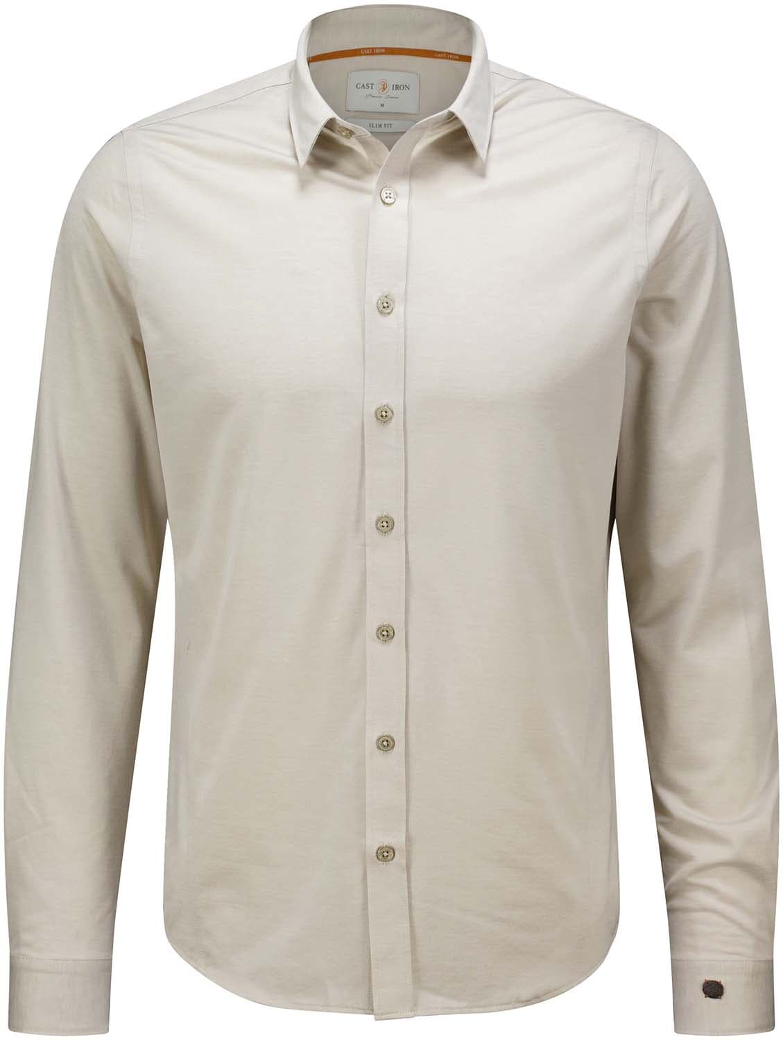 Cast Iron Overhemd Tec Fine Jersey Kaki