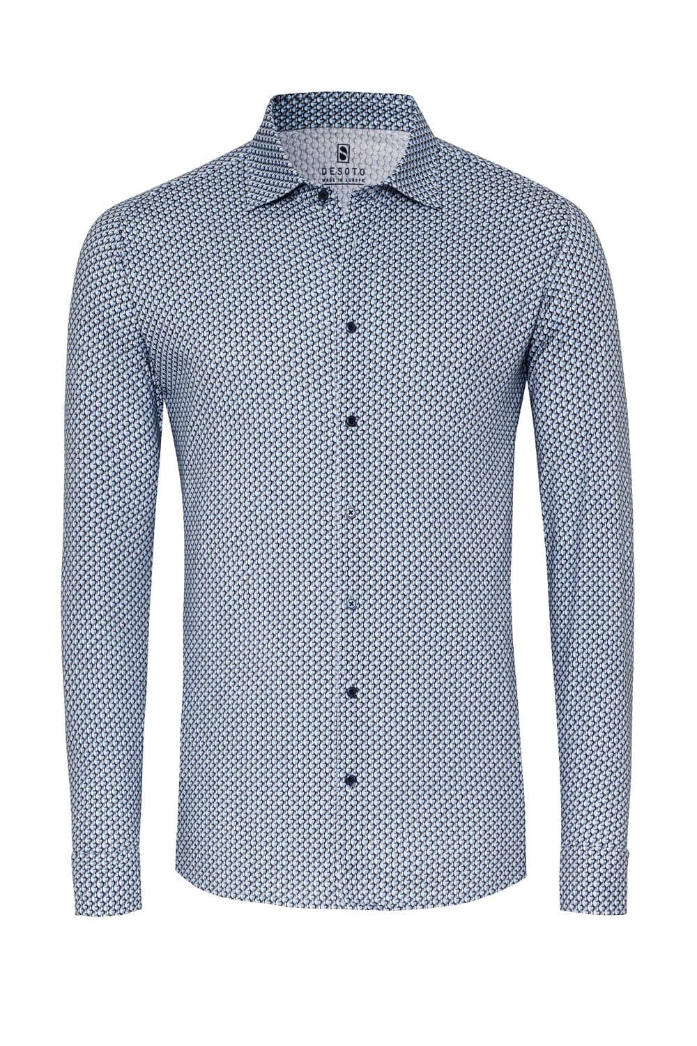 Desoto Overhemd Kent Casual Strijkvrij Hemelsblauw