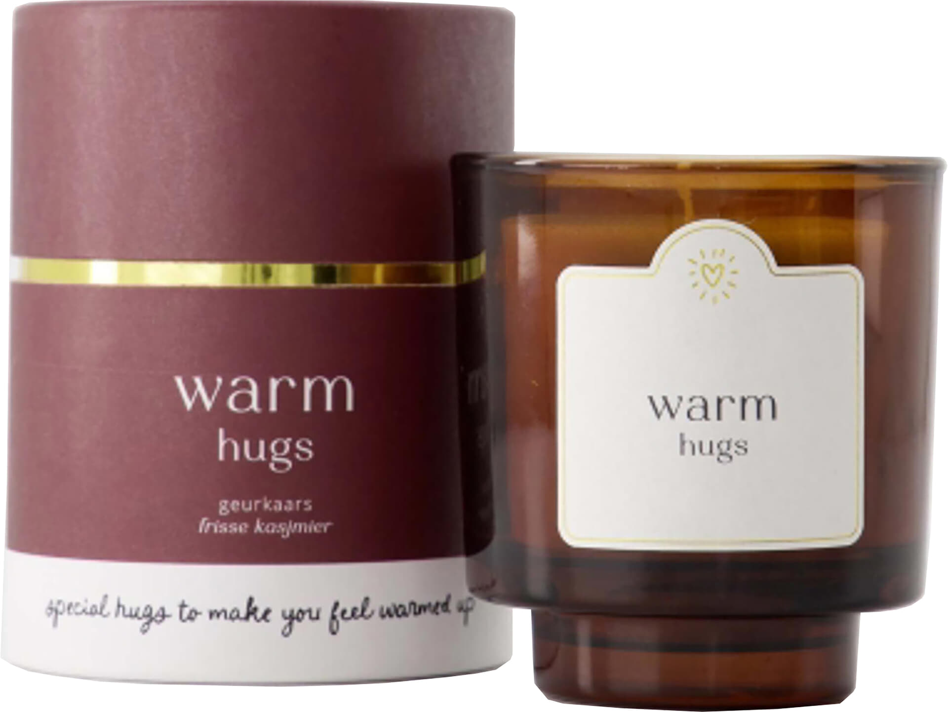 Zusss geurkaars glas in koker warm hugs donkerrood Bordeaux Rood