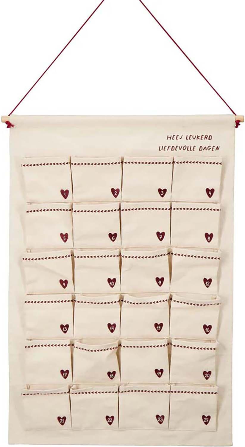 Zusss adventkalender fijne dagen wit/rood Wit