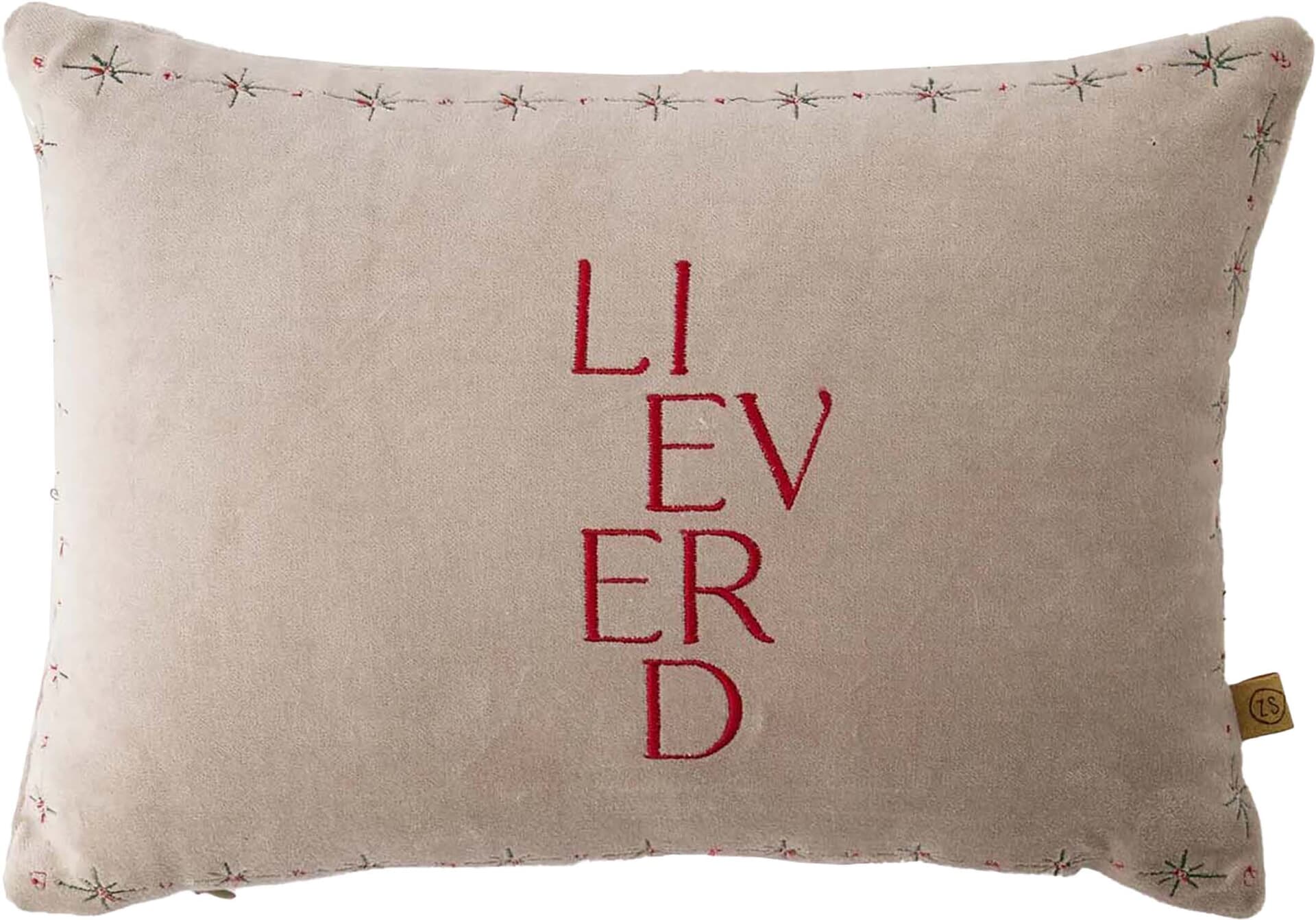 Zusss Kussen Lieverd Hart 35x25cm  Kaki