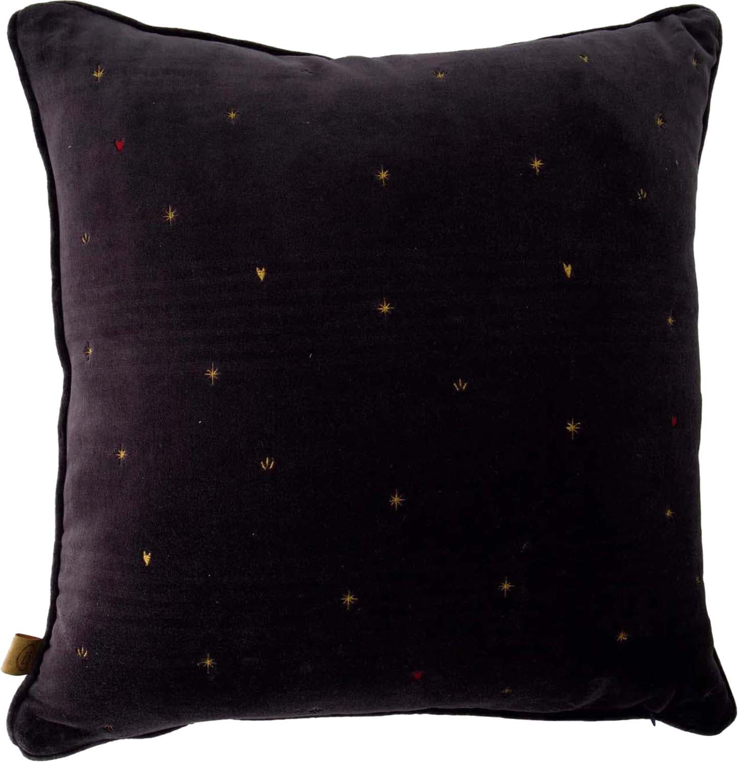 Zusss kussen velvet ster hartje 45x45cm donkerblauw Blauw