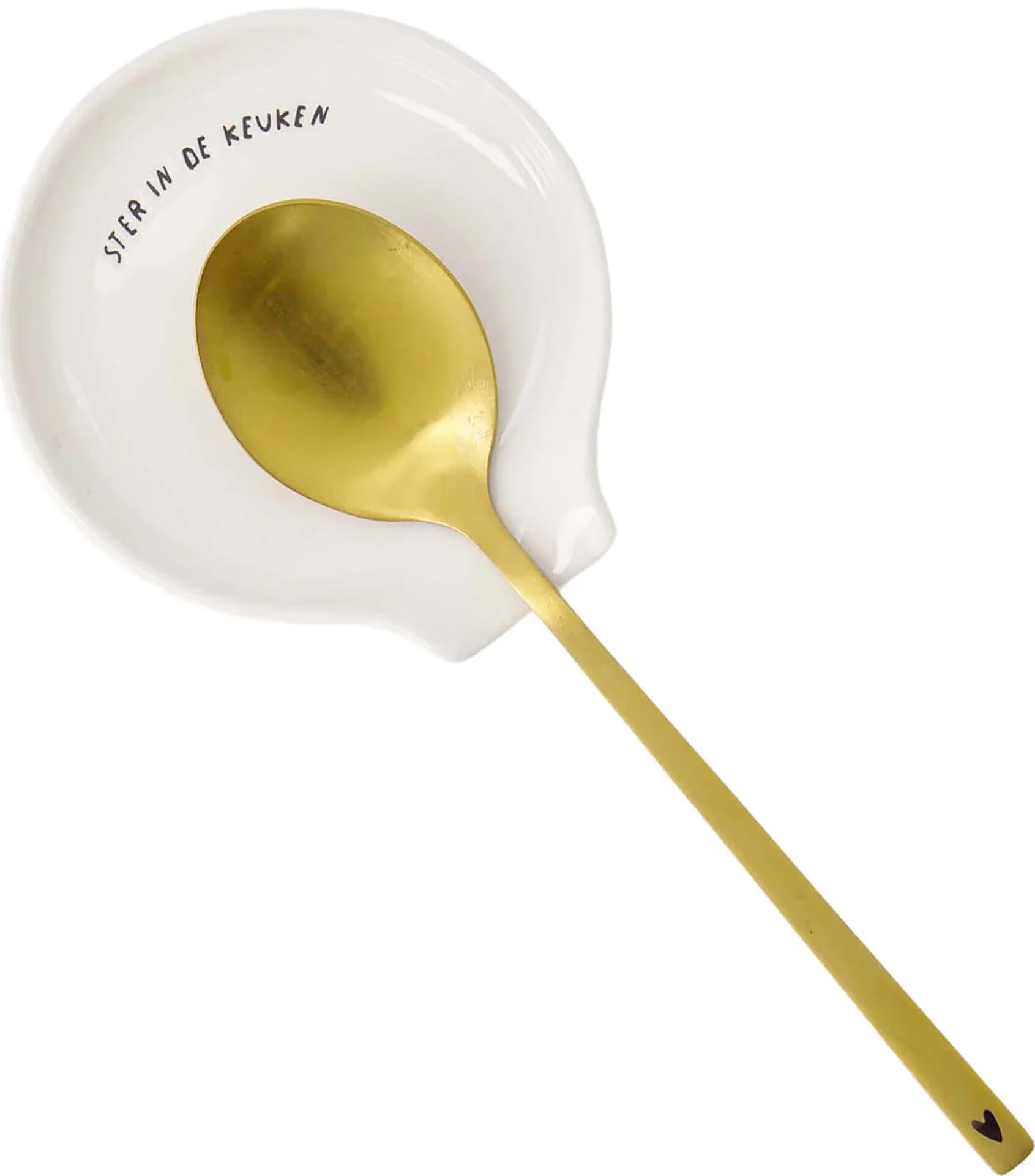 Zusss lepelhouder ster in de keuken 10 x 11 x 1 cm Wit