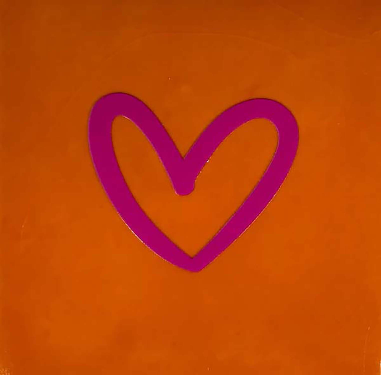 Bomont Collection Spreuken Tegel hartje open 10 x 10 cm Oranje