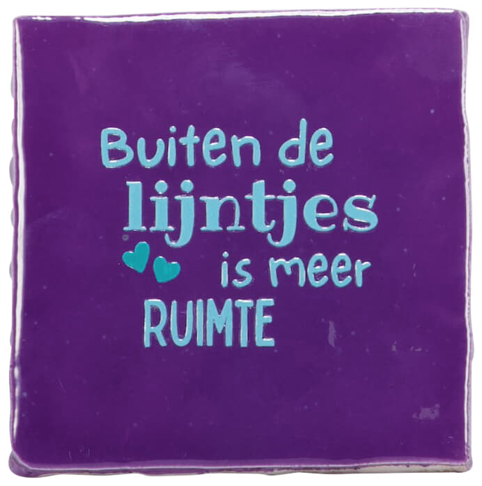 Bomont Collection Spreuken Tegel buiten de lijntjes is meer ruimte Paars