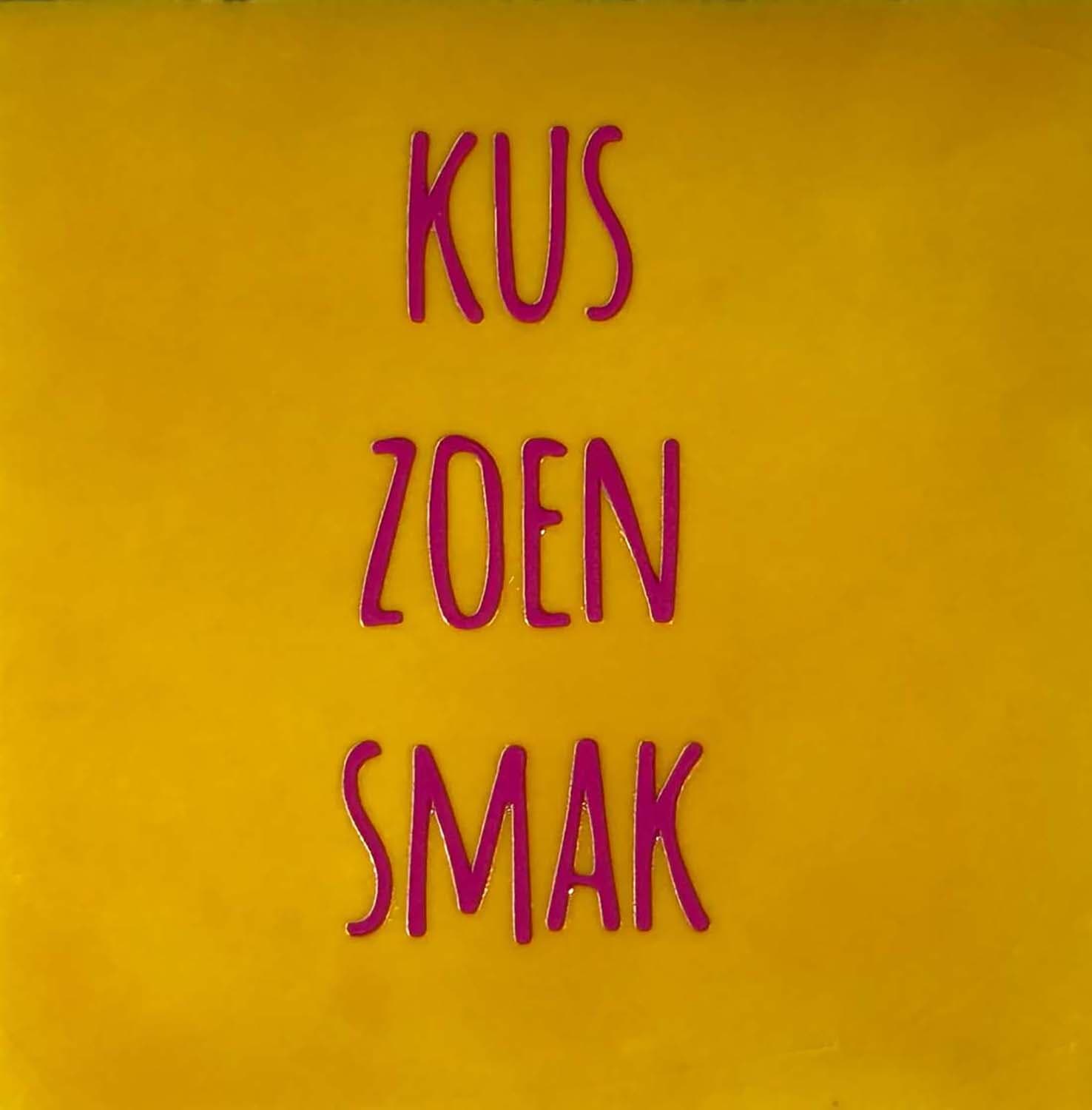 Bomont Collection Spreuken Tegel kus zoen smak 10 x 10 cm Geel