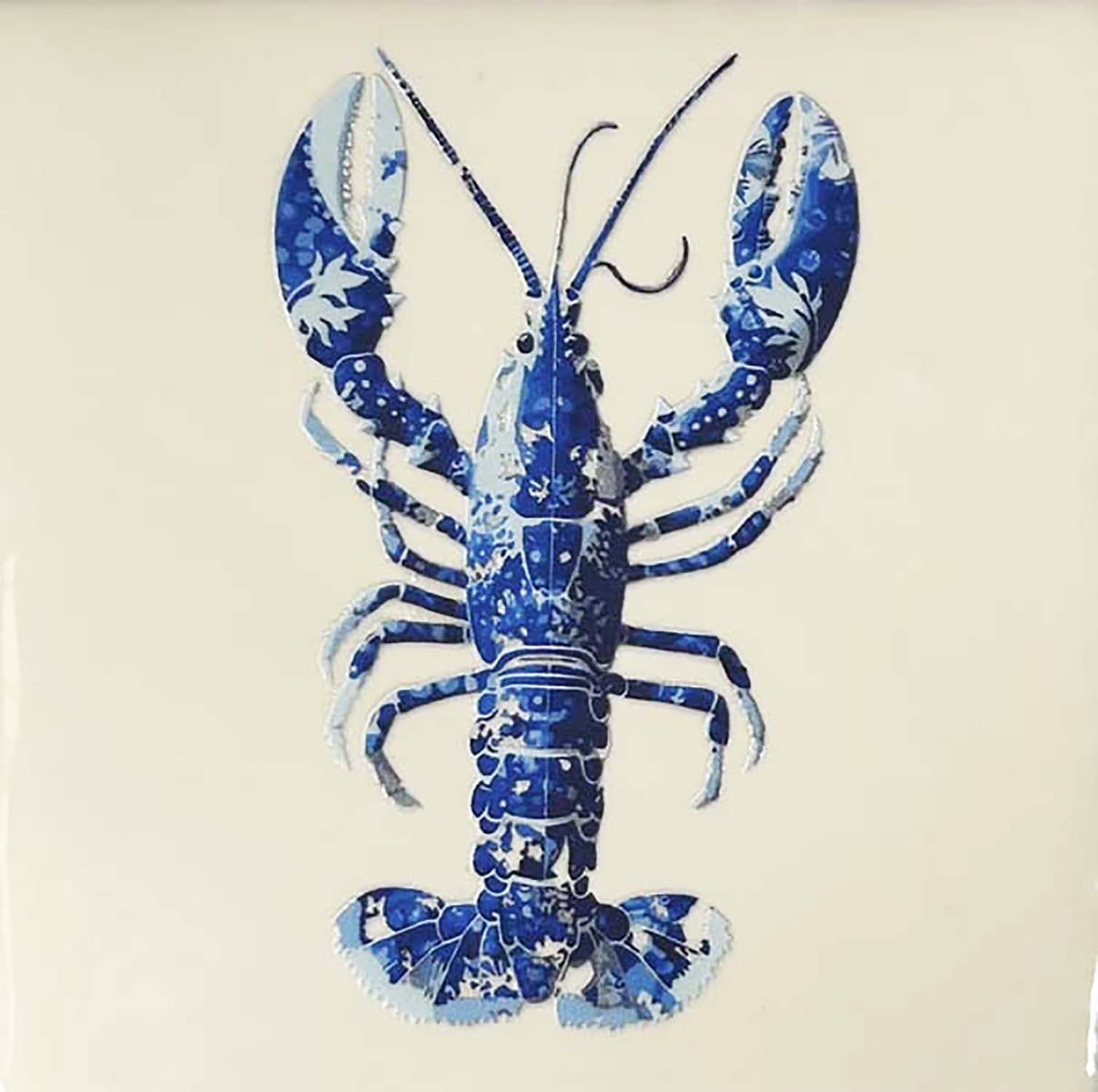 Bomont Collection Spreuken Tegel delftsblauw kreeft 10 x 10 cm Blauw