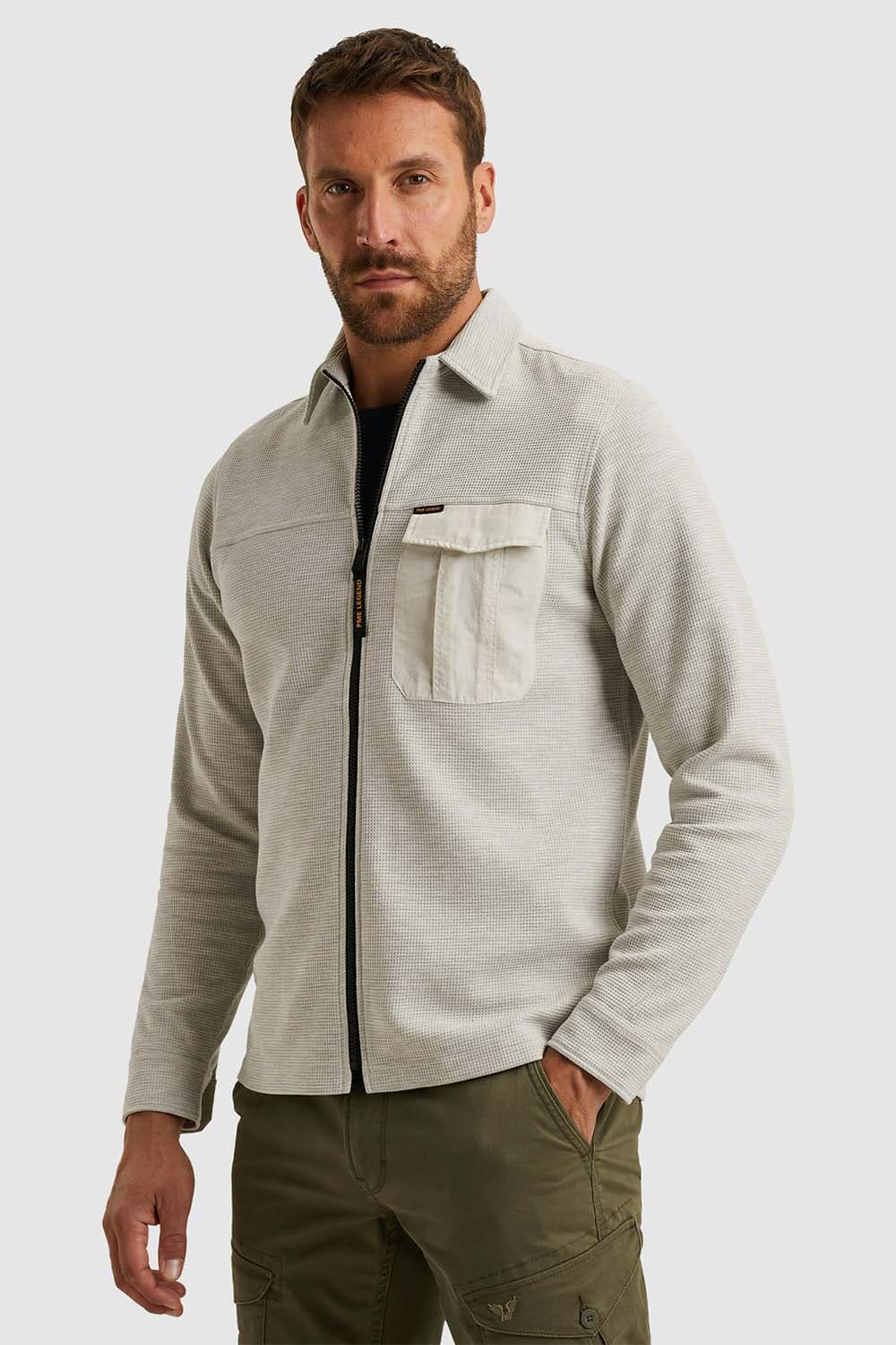 Pme Legend Shirt Jasje Waffelstructuur Grijs