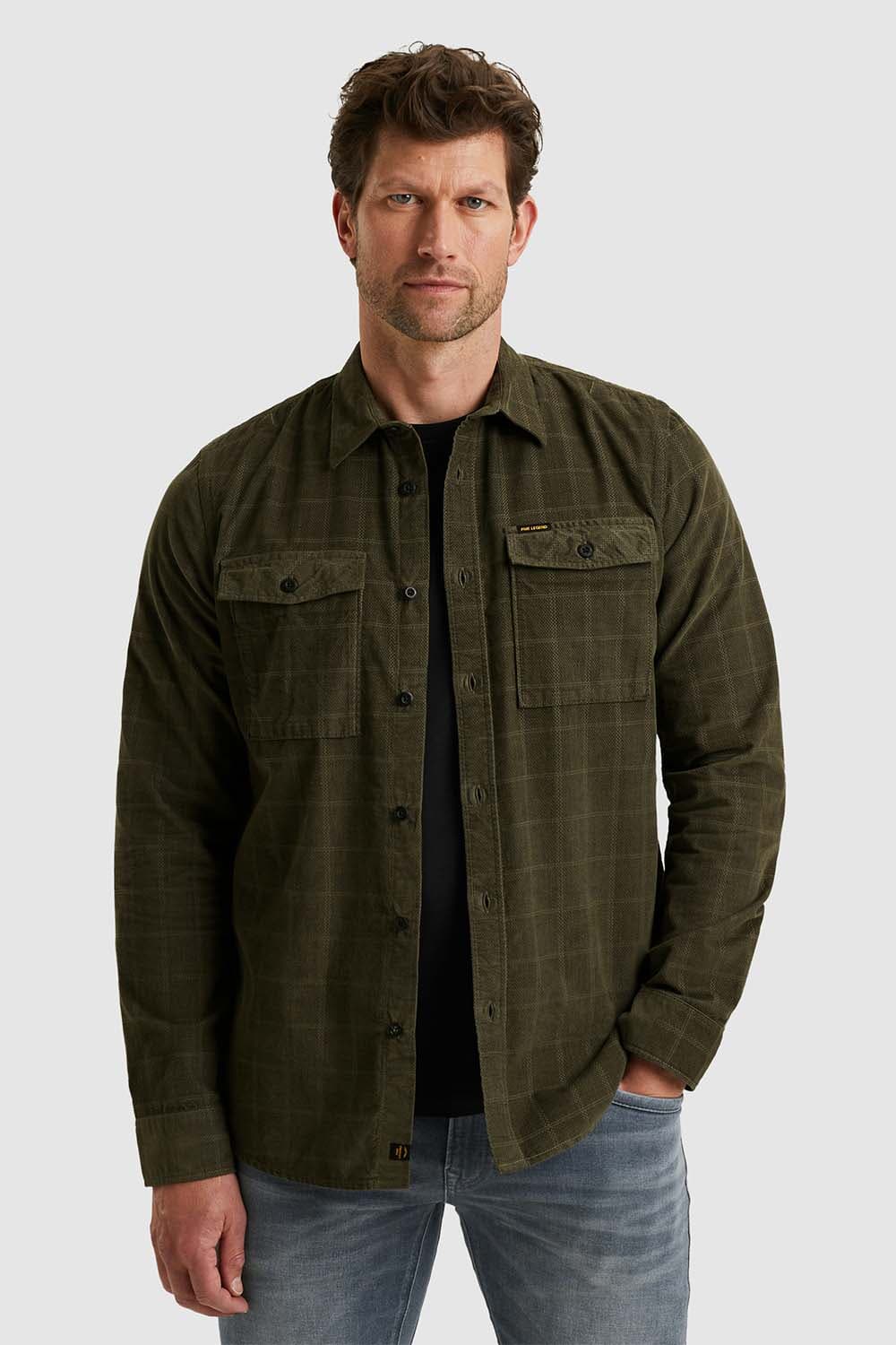 Pme Legend Overhemd Fine Corduroy Army