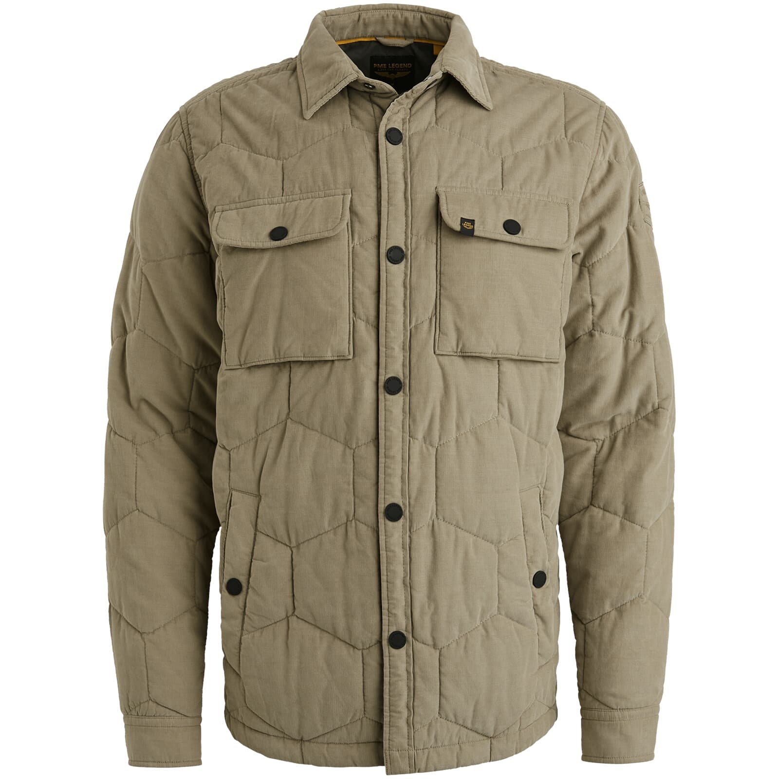 Pme Legend Overhemd Jas Quilted Corduroy Beige