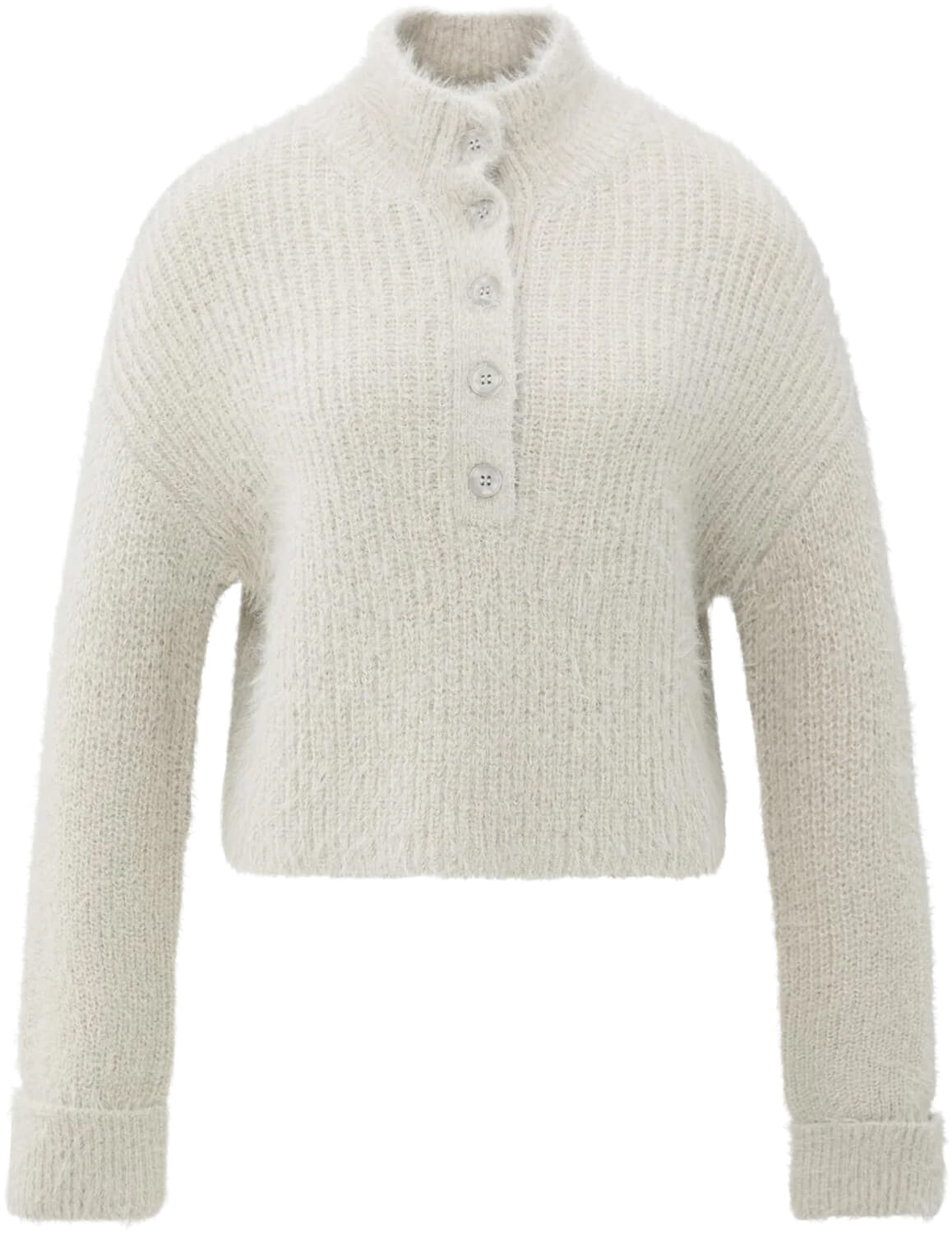 Yaya Korte fluffy trui Grijs