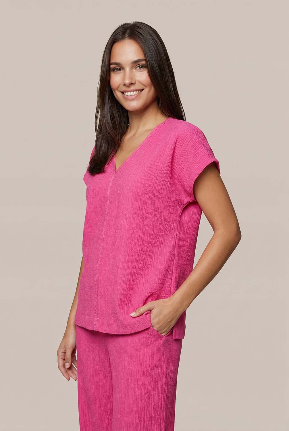 Vive La Femme Top Babs Fuchsia