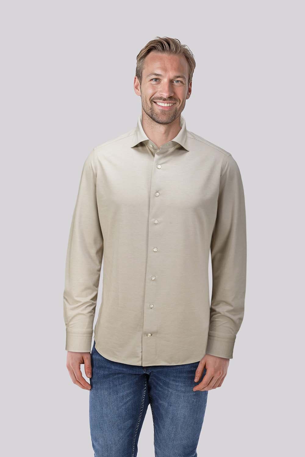 Bomont Overhemd Glenn Jersey  Beige