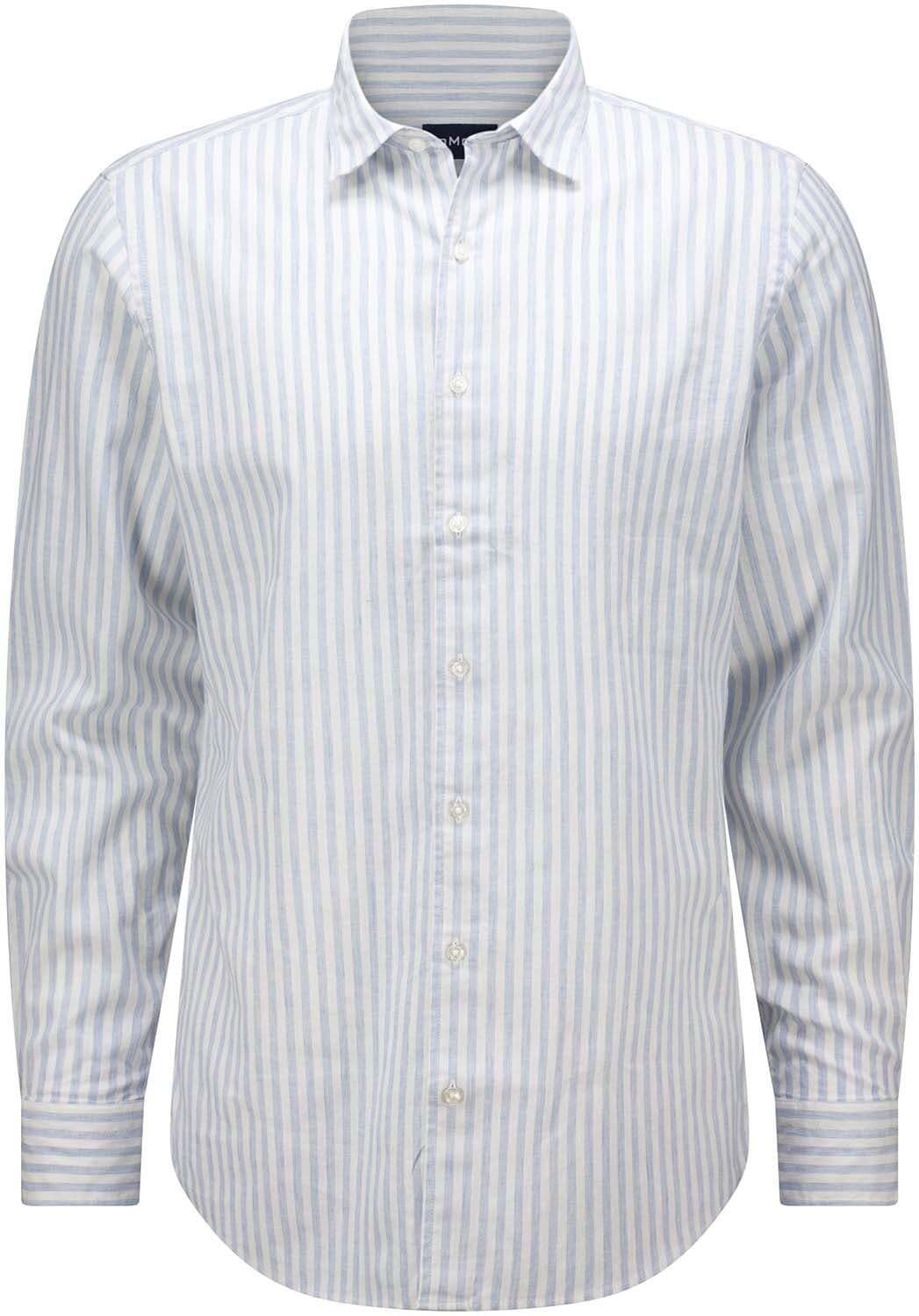 Bomont Overhemd Gio Linnen Streep Blauw