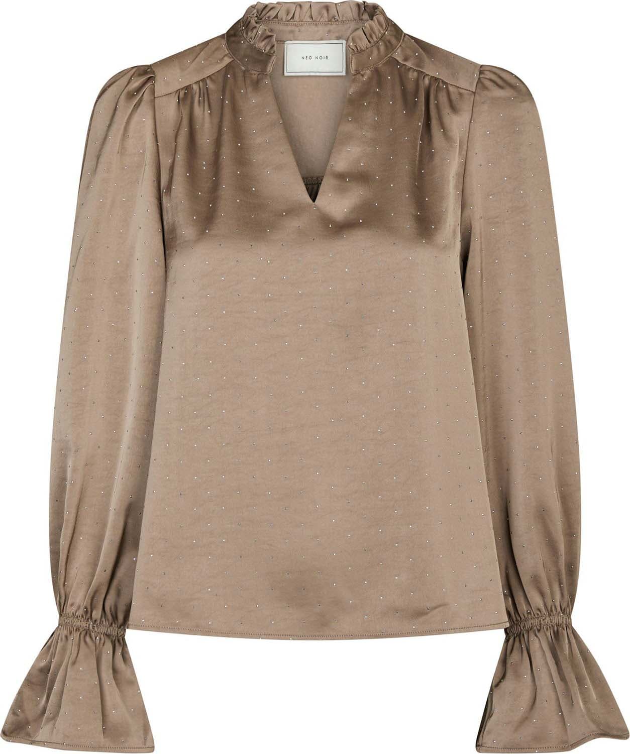 Neo Noir Blouse Amara  Taupe Neo Noir Blouse Amara  Taupe