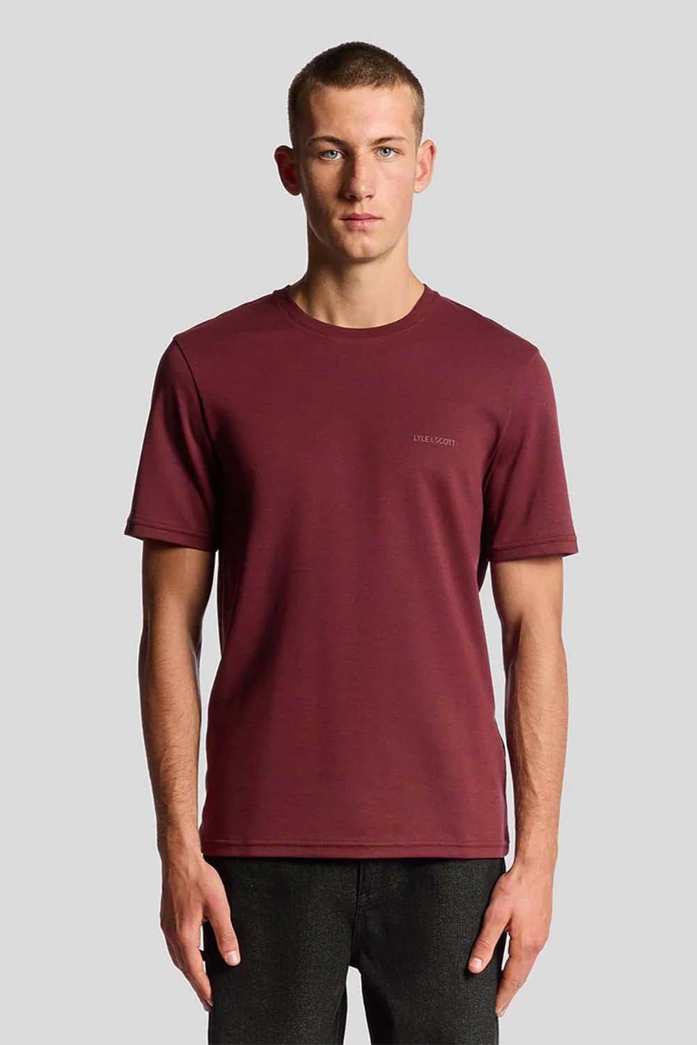 Lyle & Scott T-shirt Plain Bordeaux Rood
