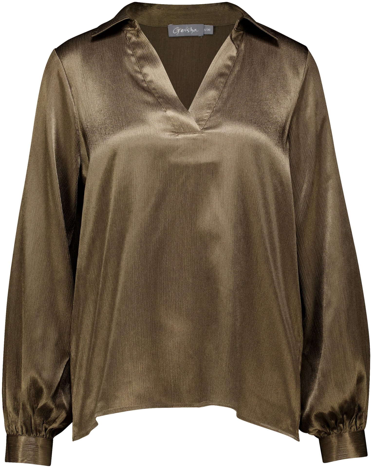 Geisha Blouse shiny satin Bruin Geisha Blouse shiny satin Bruin