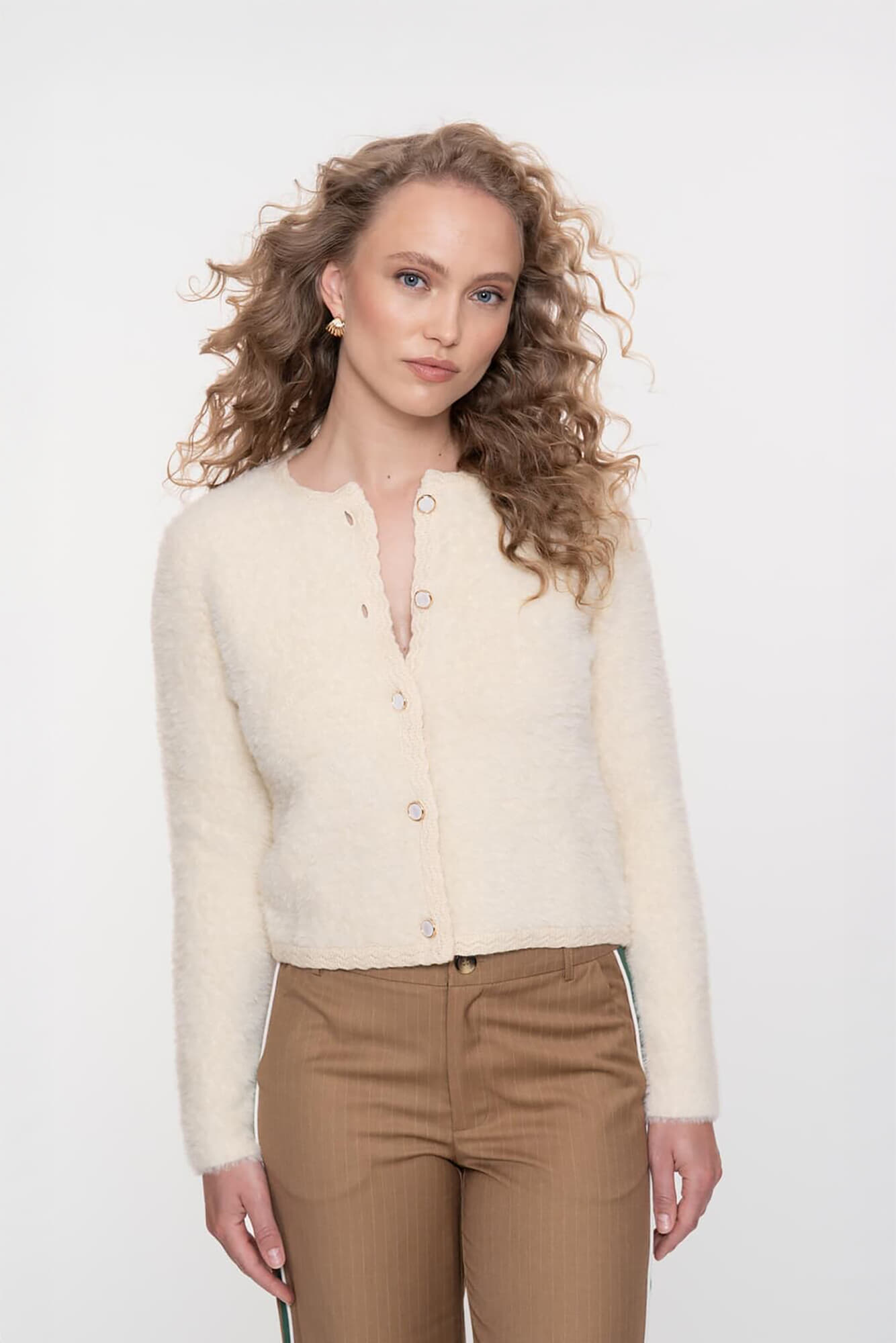 Geisha Vest Hairy Off White