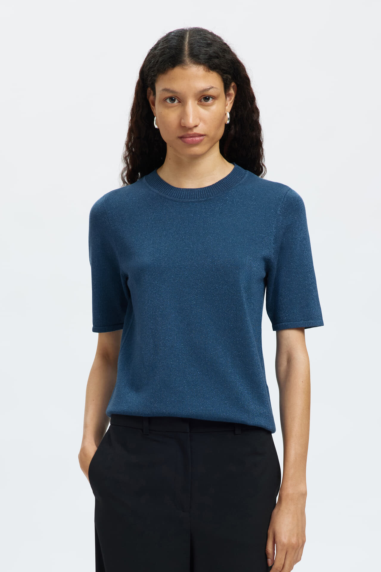 Selected Femme T-shirt Lura Navy