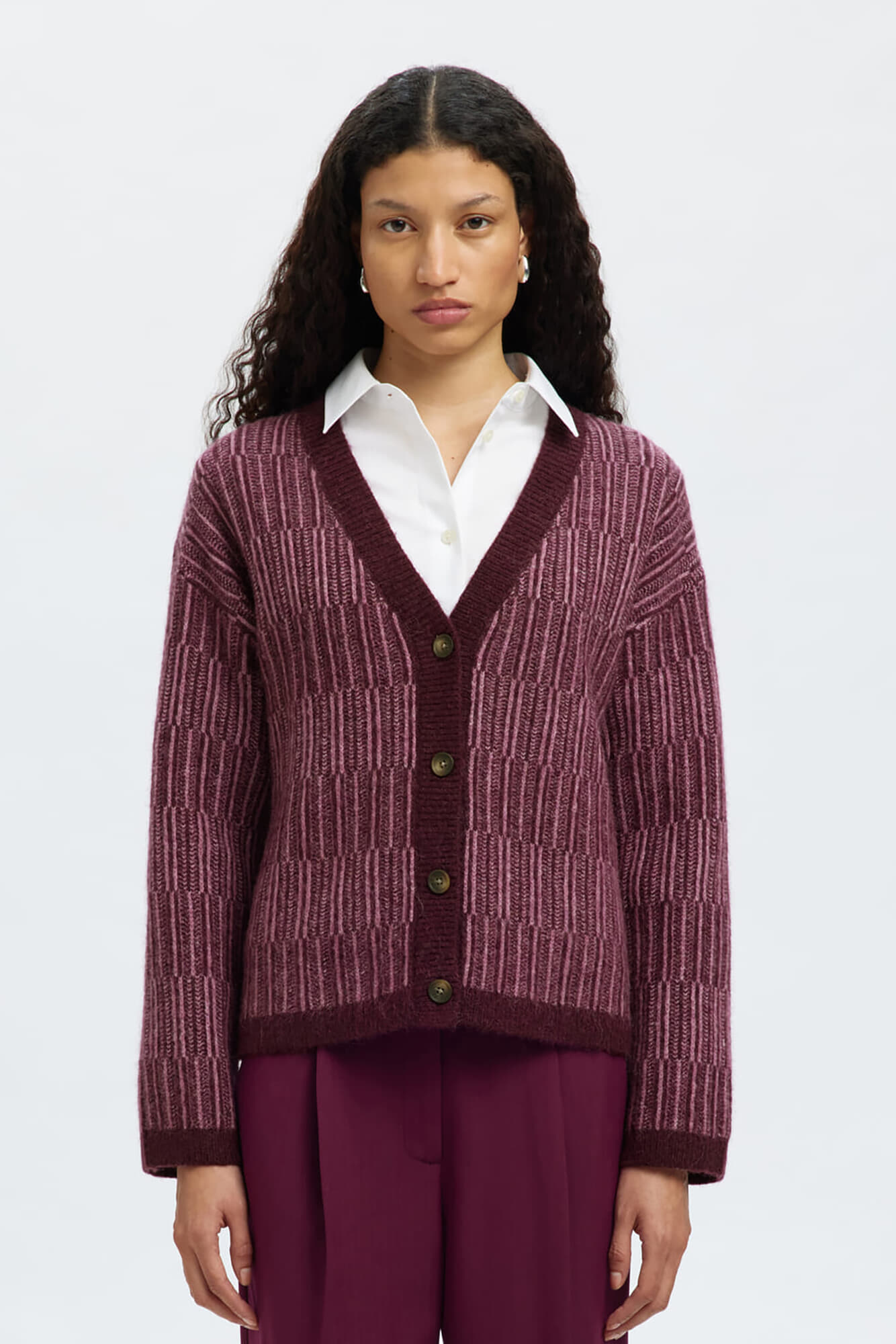 Selected Femme Vest Alva Streep Bordeaux Rood Selected Femme Vest Alva Streep Bordeaux Rood