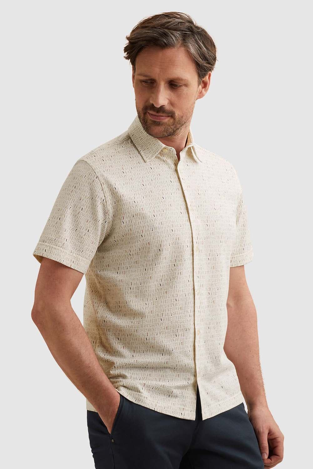 Vanguard Overhemd Print on Seersu Wit