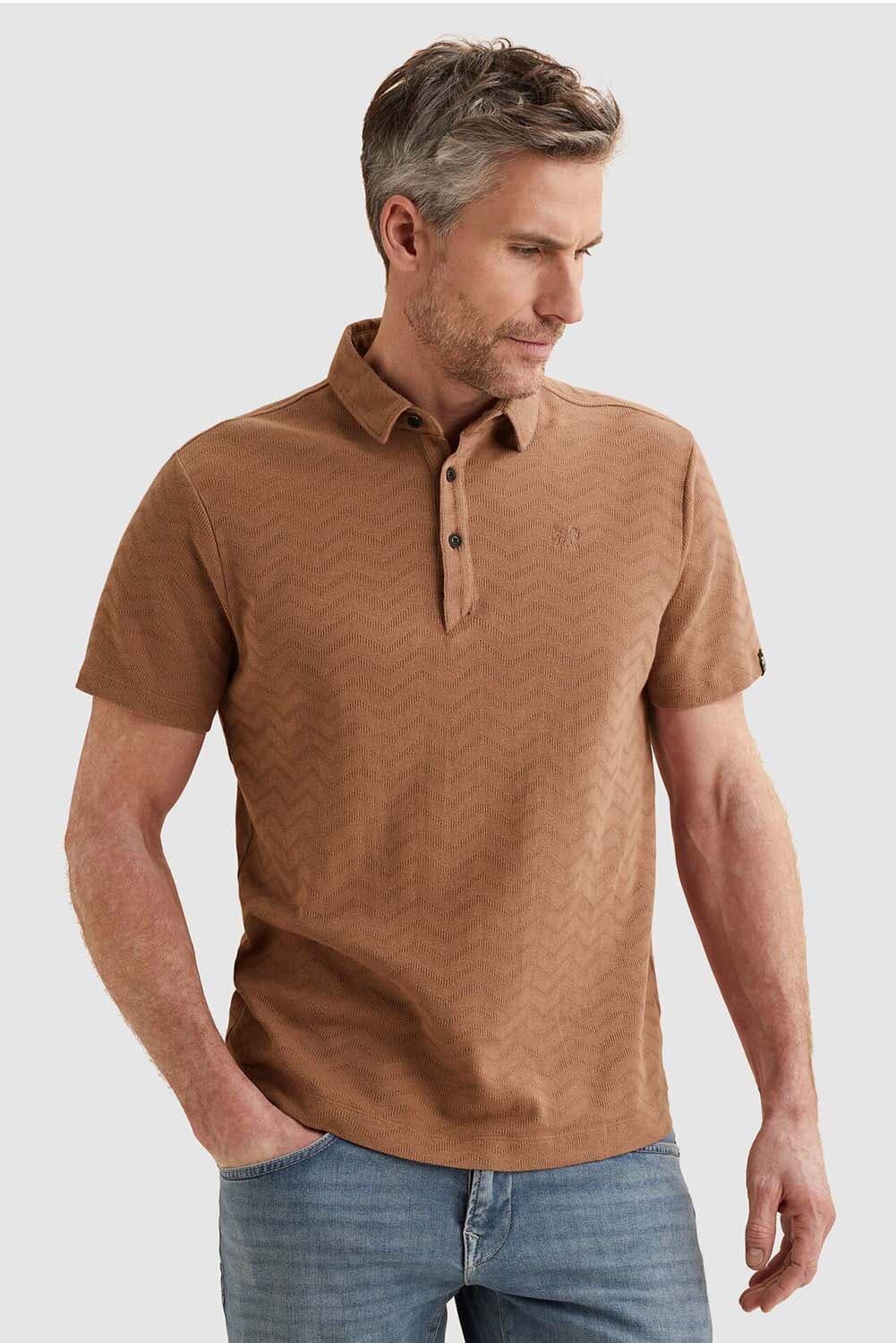 Vanguard Polo Jacquard Jersey Rood