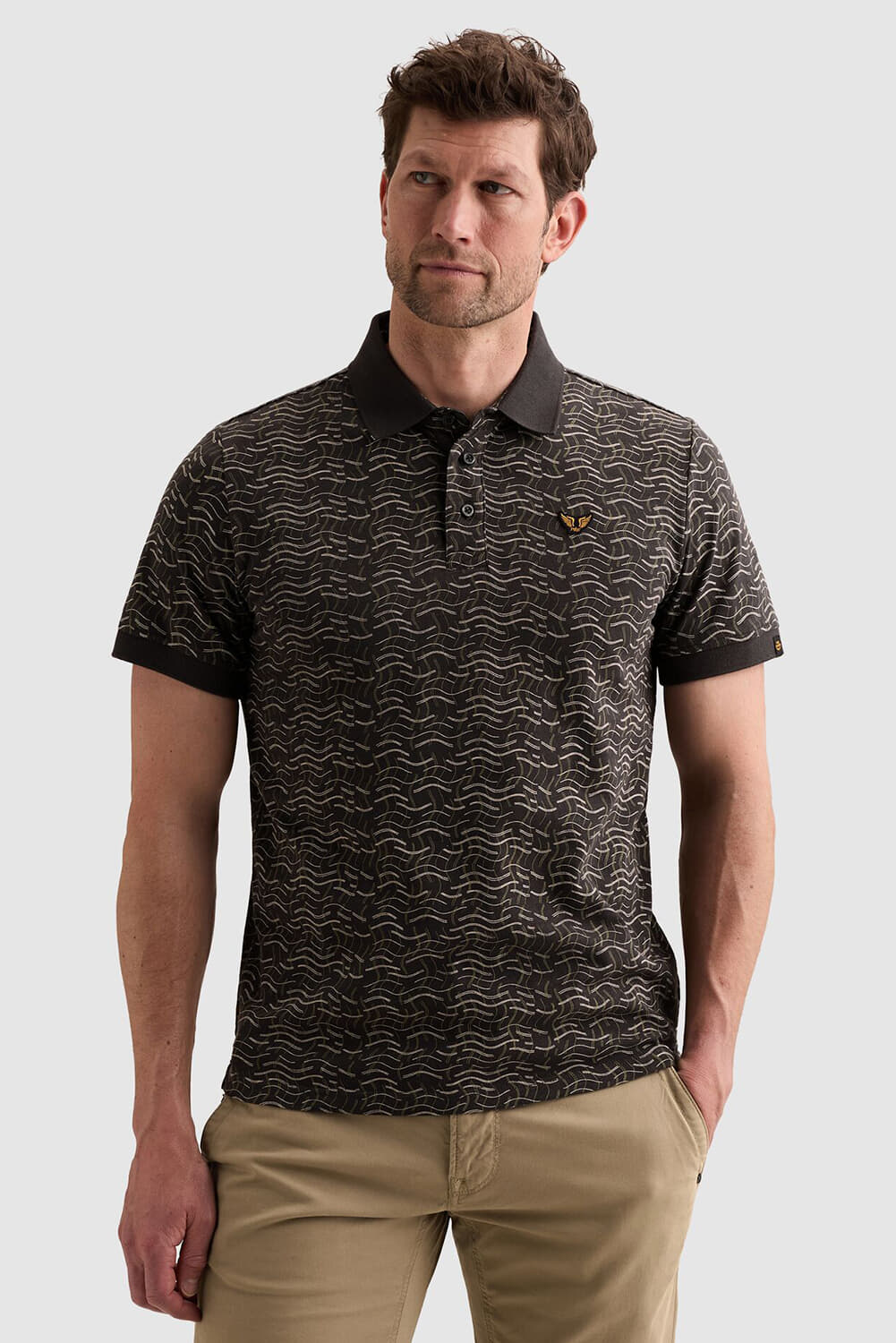 Pme Legend Polo slub jersey aop Navy 