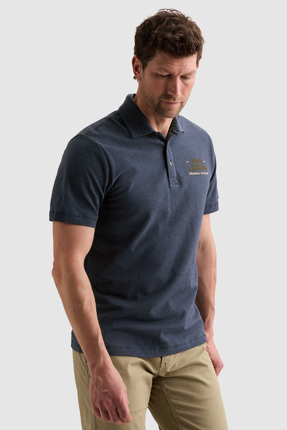 Pme Legend Polo pique melange Blauw