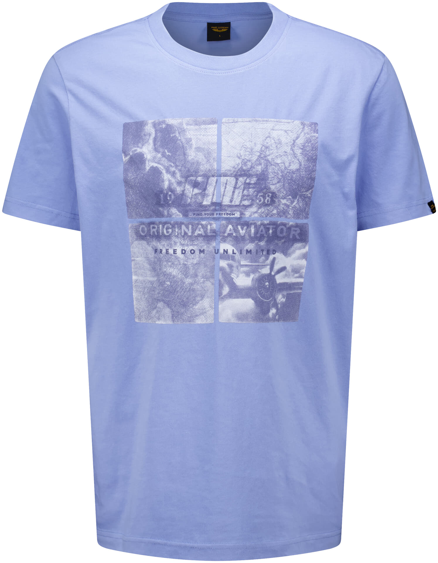 Pme Legend T-shirt Big Art Single Jersey Blauw