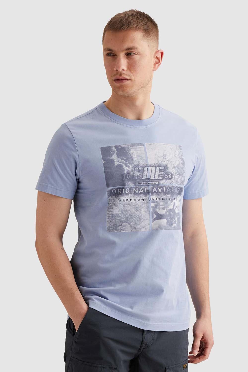 Pme Legend T-shirt Big Art Single Jersey Blauw