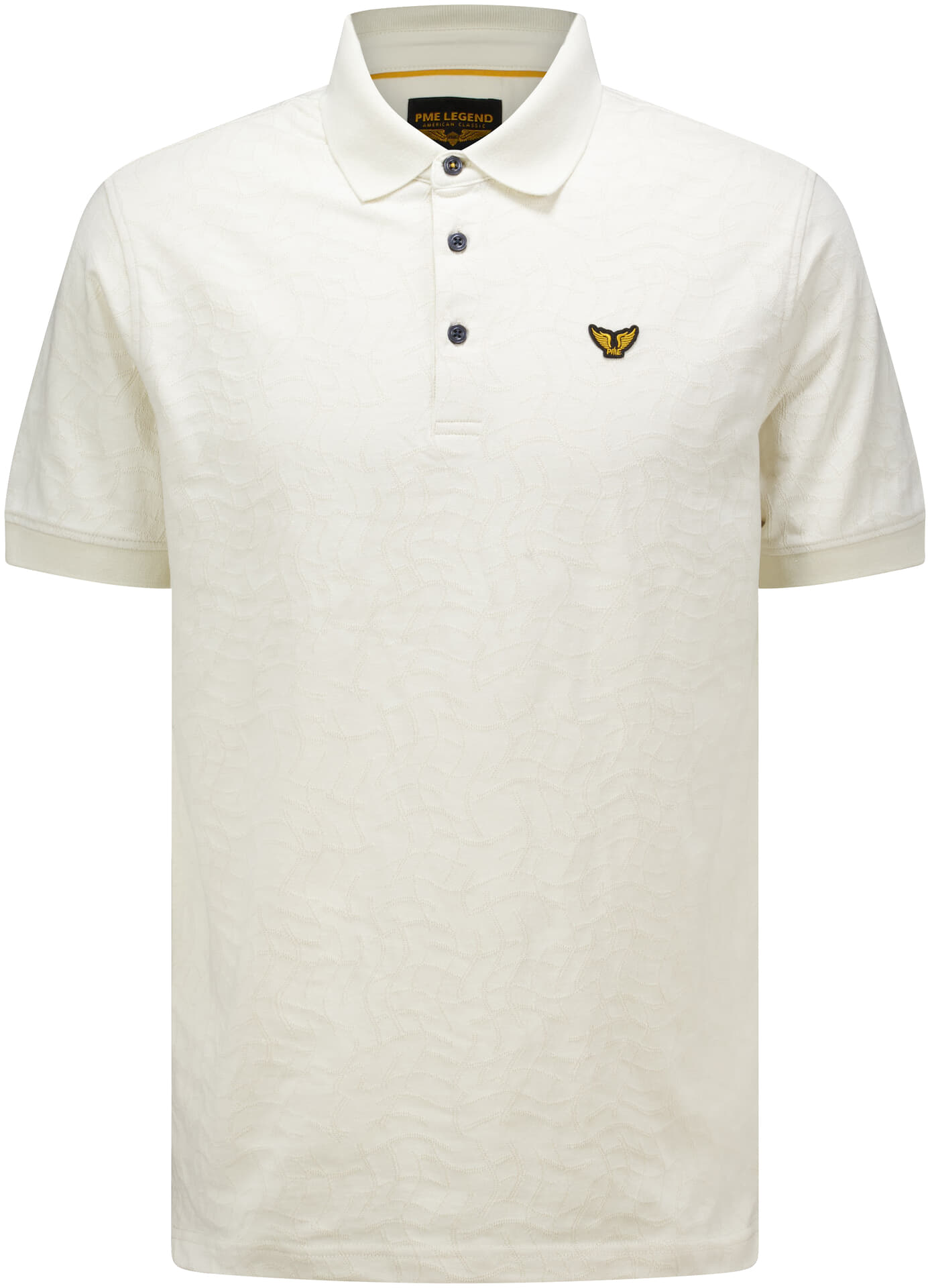 Pme Legend Polo Jersey Jacquard Wit