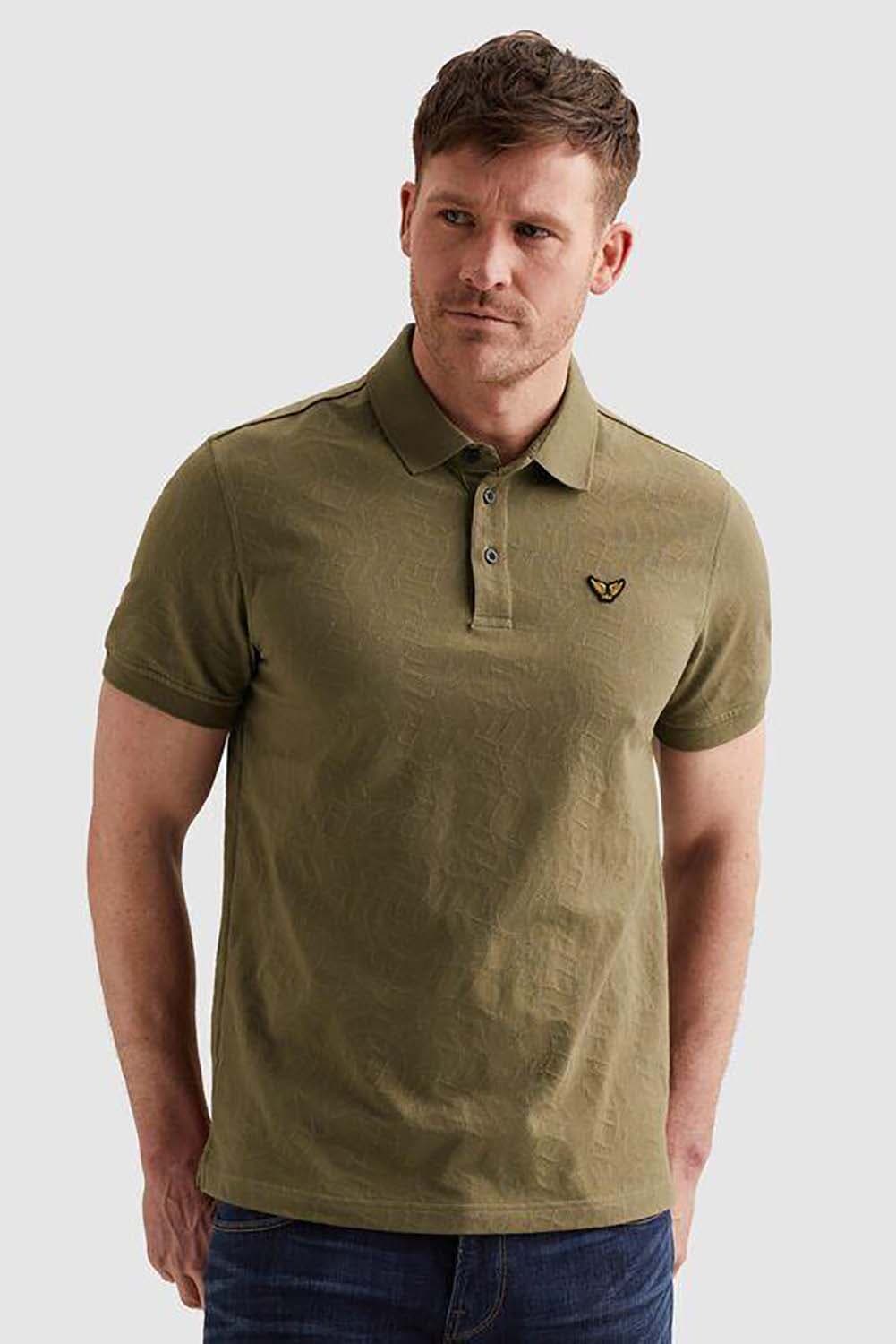 Pme Legend Polo Jersey Jacquard Groen
