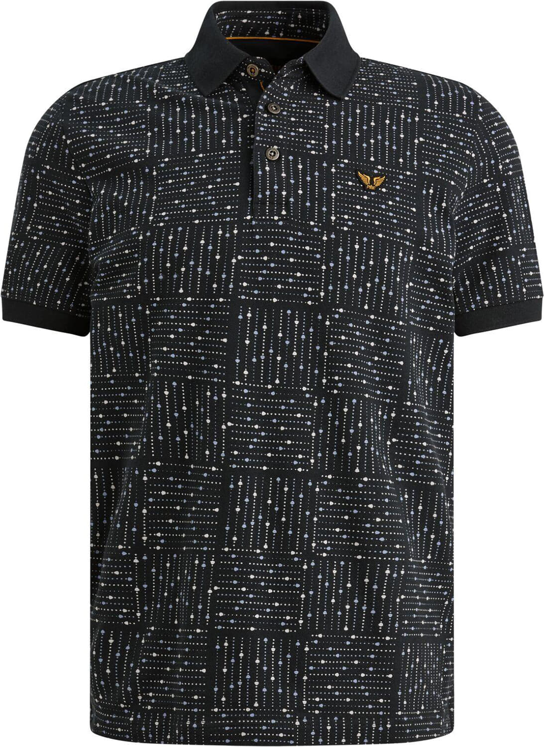 Pme Legend Polo printed fine pique Blauw