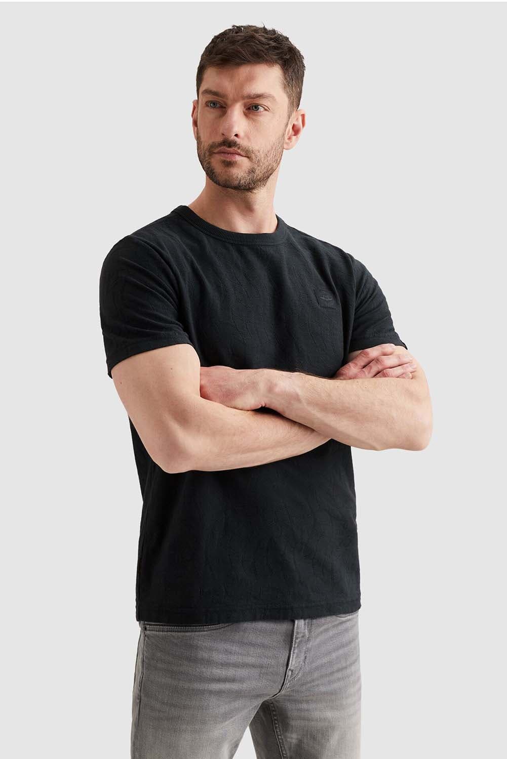 Pme Legend T-shirt Jacquard Jersey Blauw