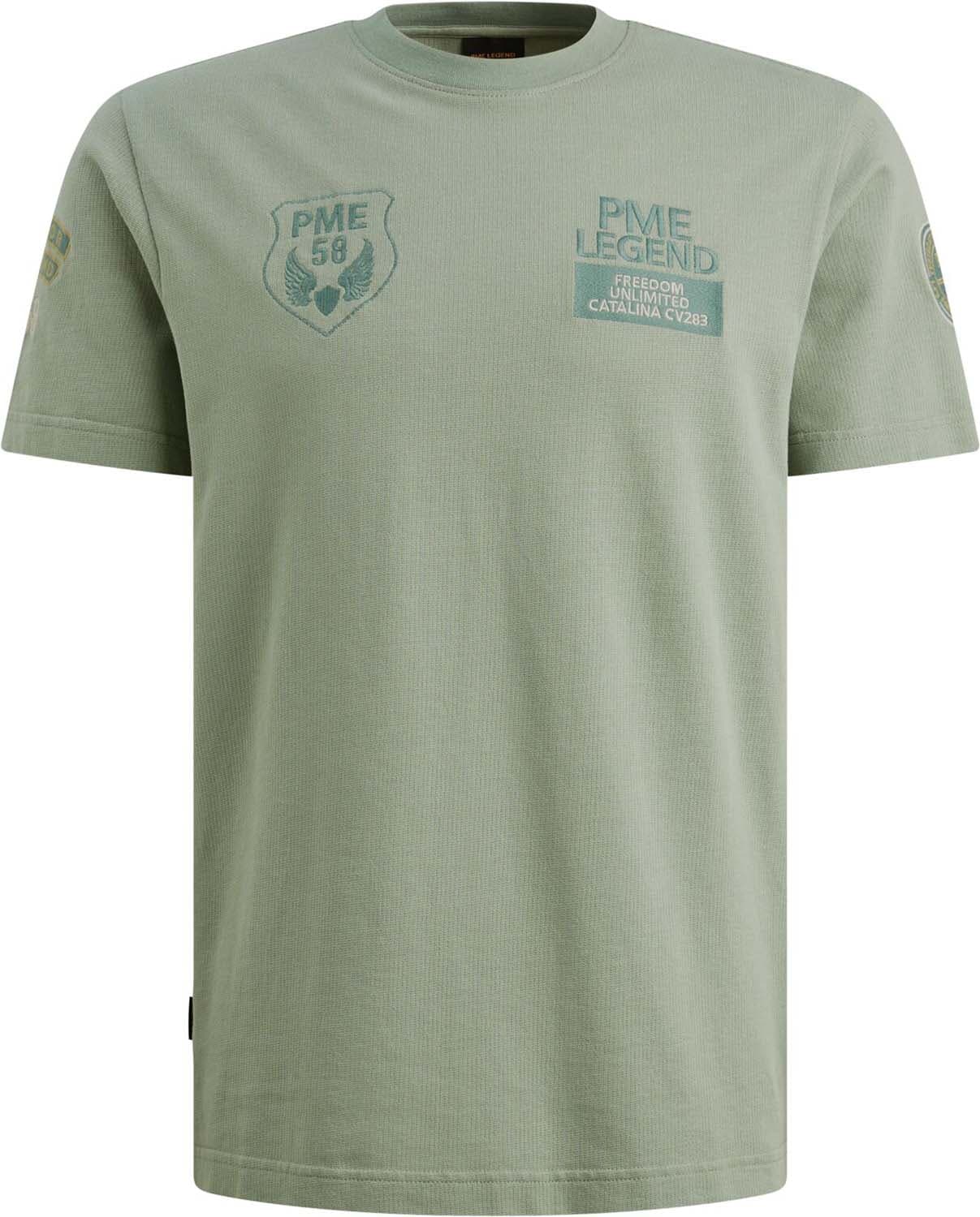 Pme Legend T-shirt flat waffle jersey Groen