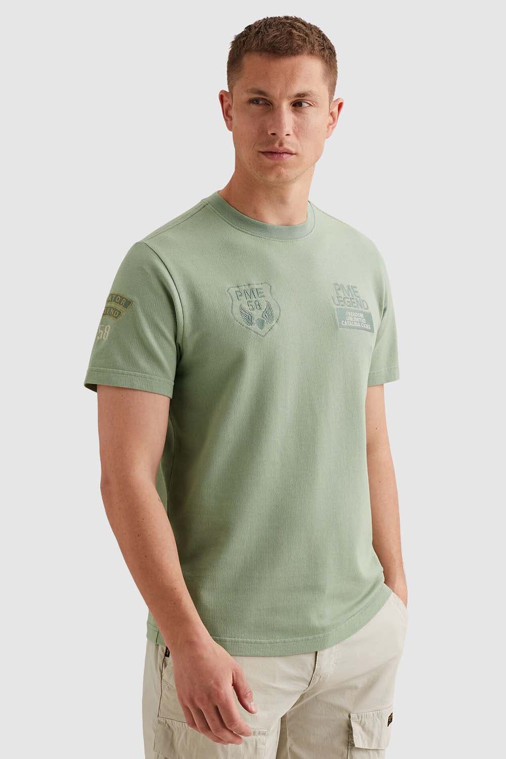 Pme Legend T-shirt flat waffle jersey Groen