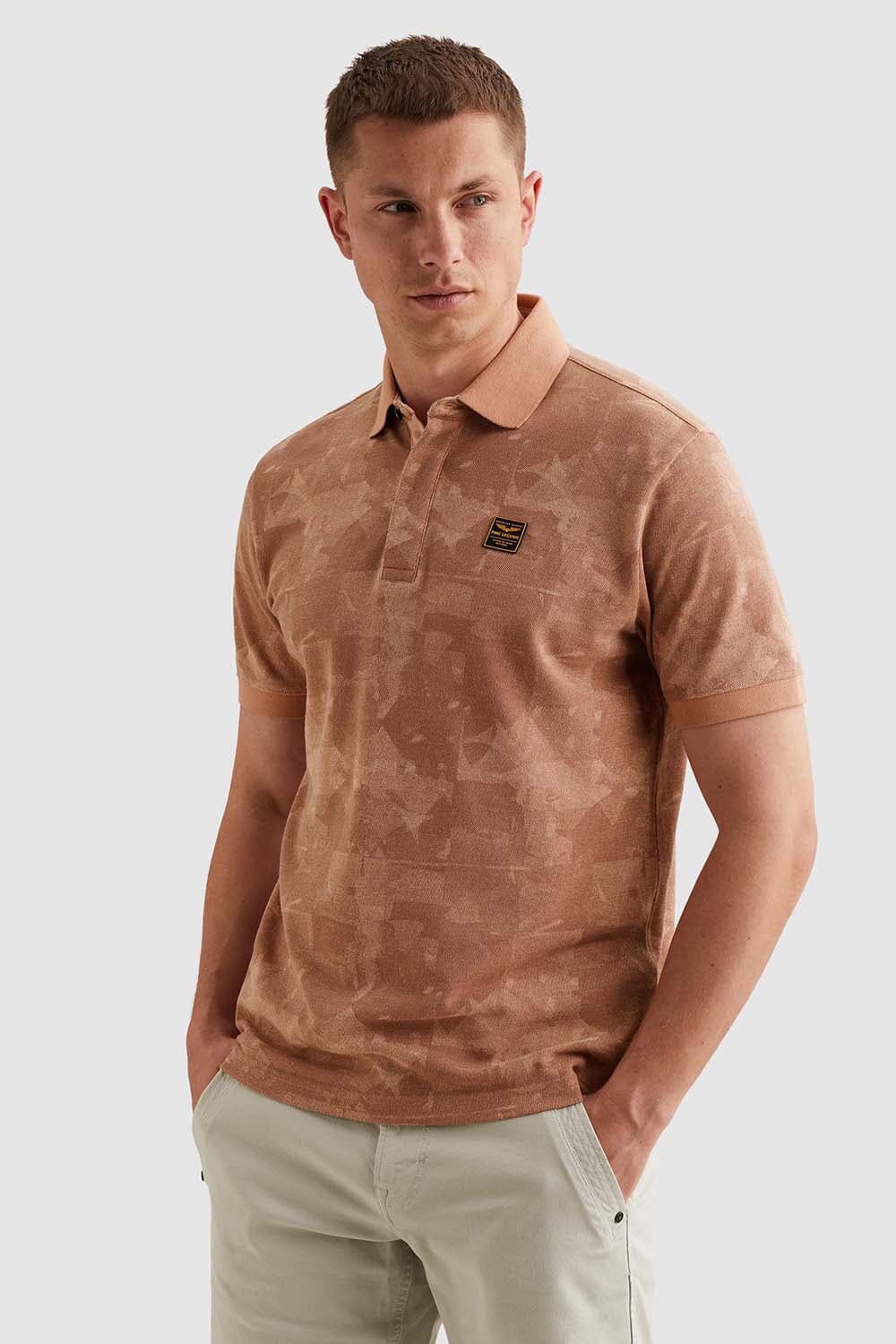 Pme Legend Polo Printed two tone Roze