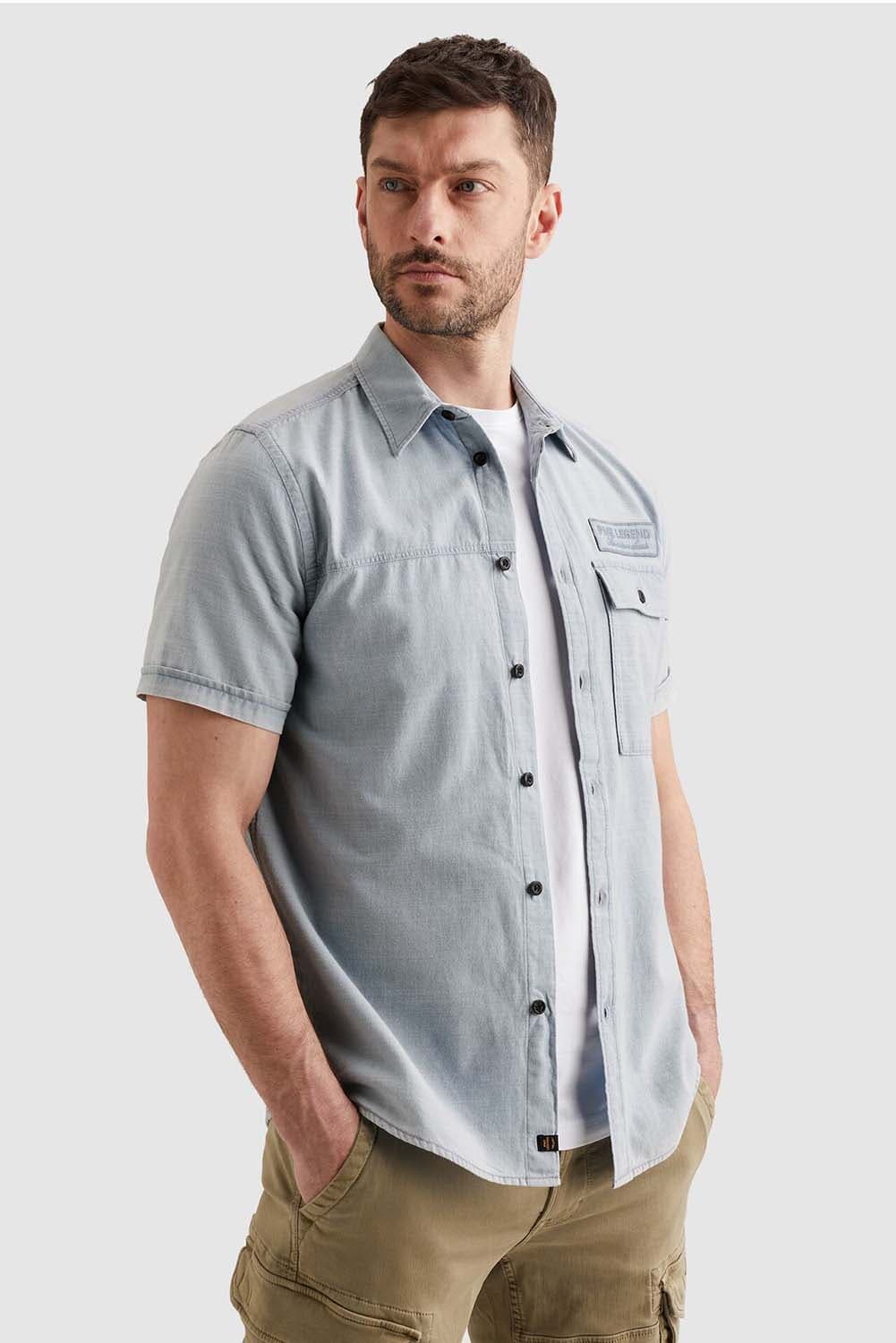 Pme Legend Overhemd Wrenchmen Indigo Yarn dye Stripe Jeans