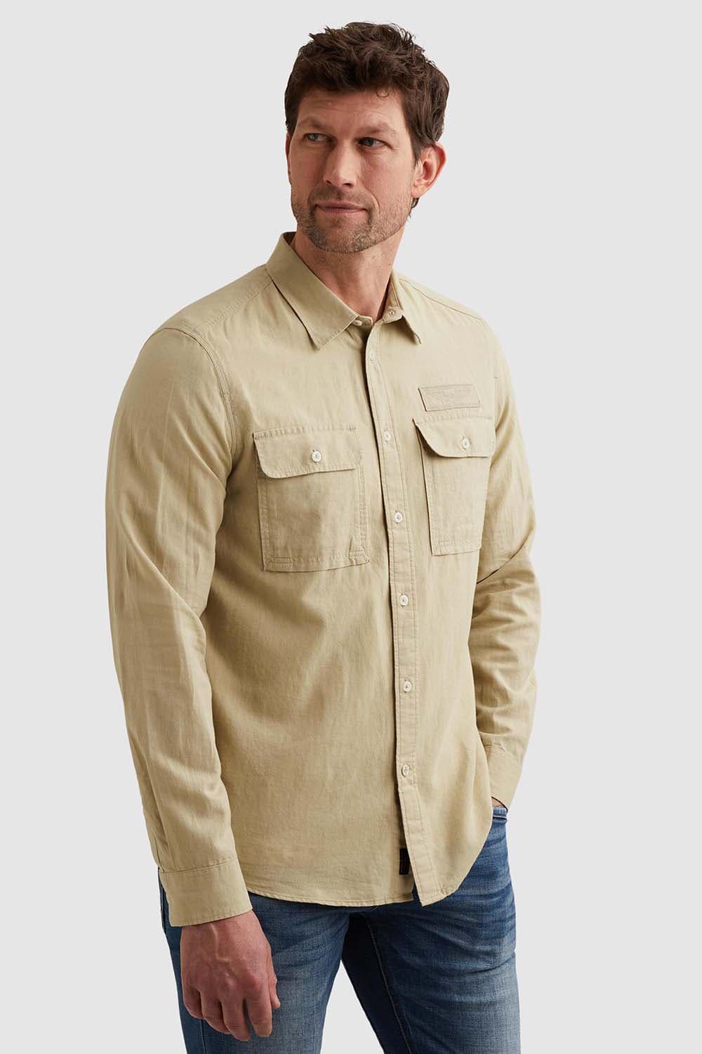 Pme Legend Overhemd Mattweave 2 ton Groen