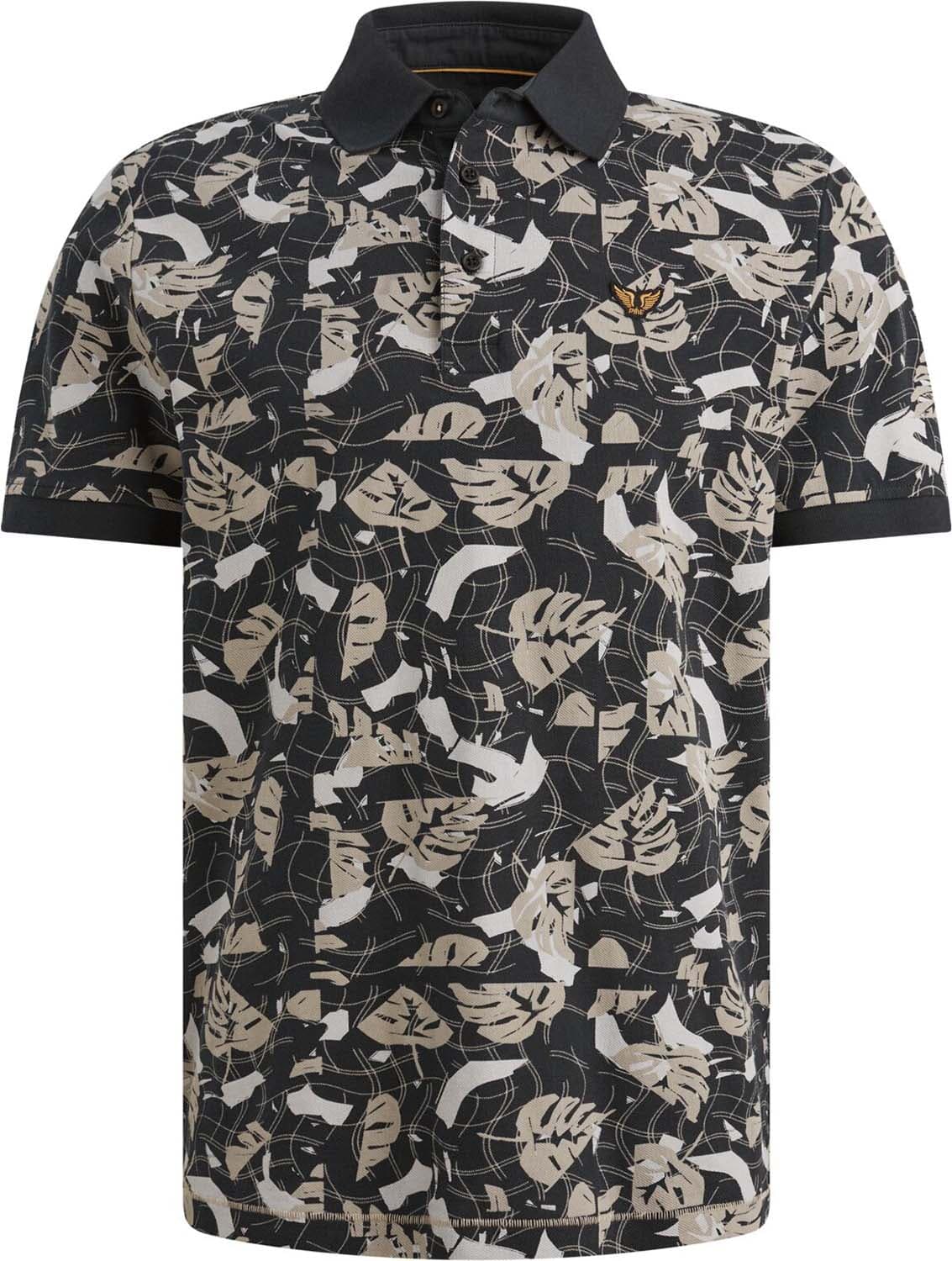 Pme Legend Polo Printed fine pique Blauw