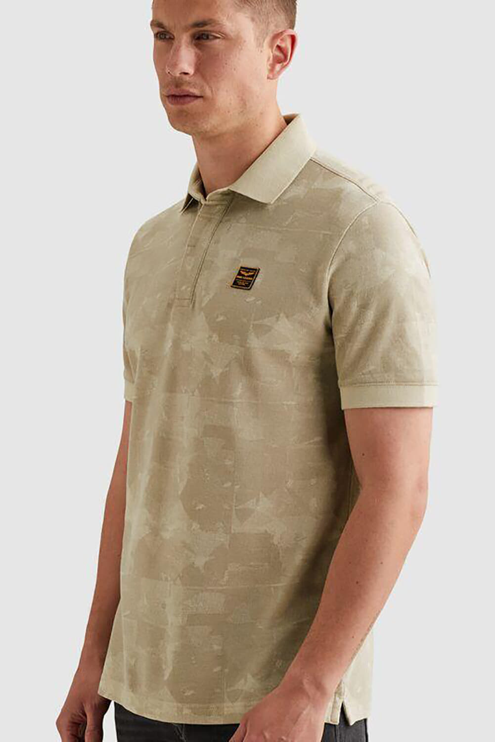 Pme Legend Polo Printed two tone Beige