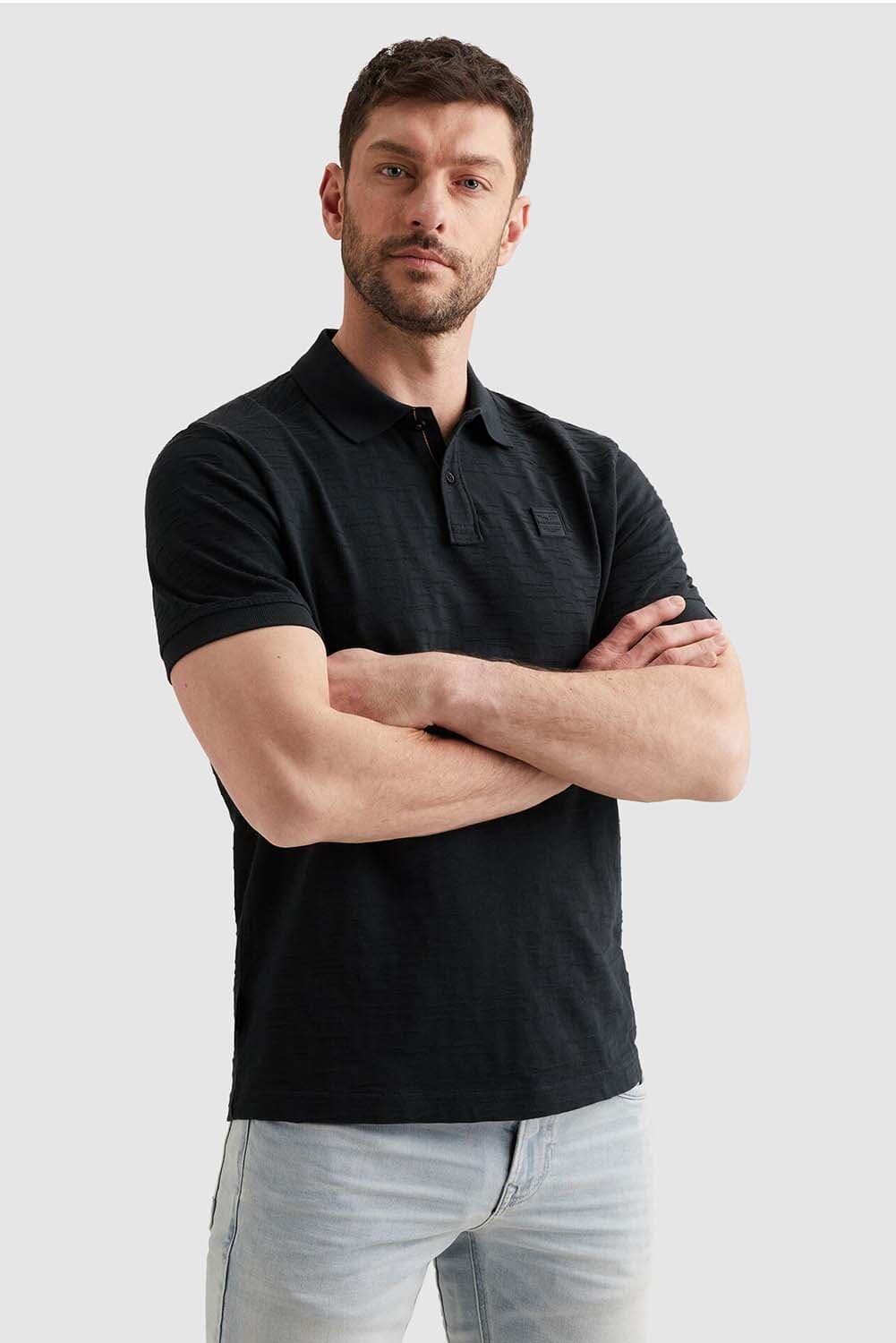Pme Legend Polo Jacquard jersey Blauw