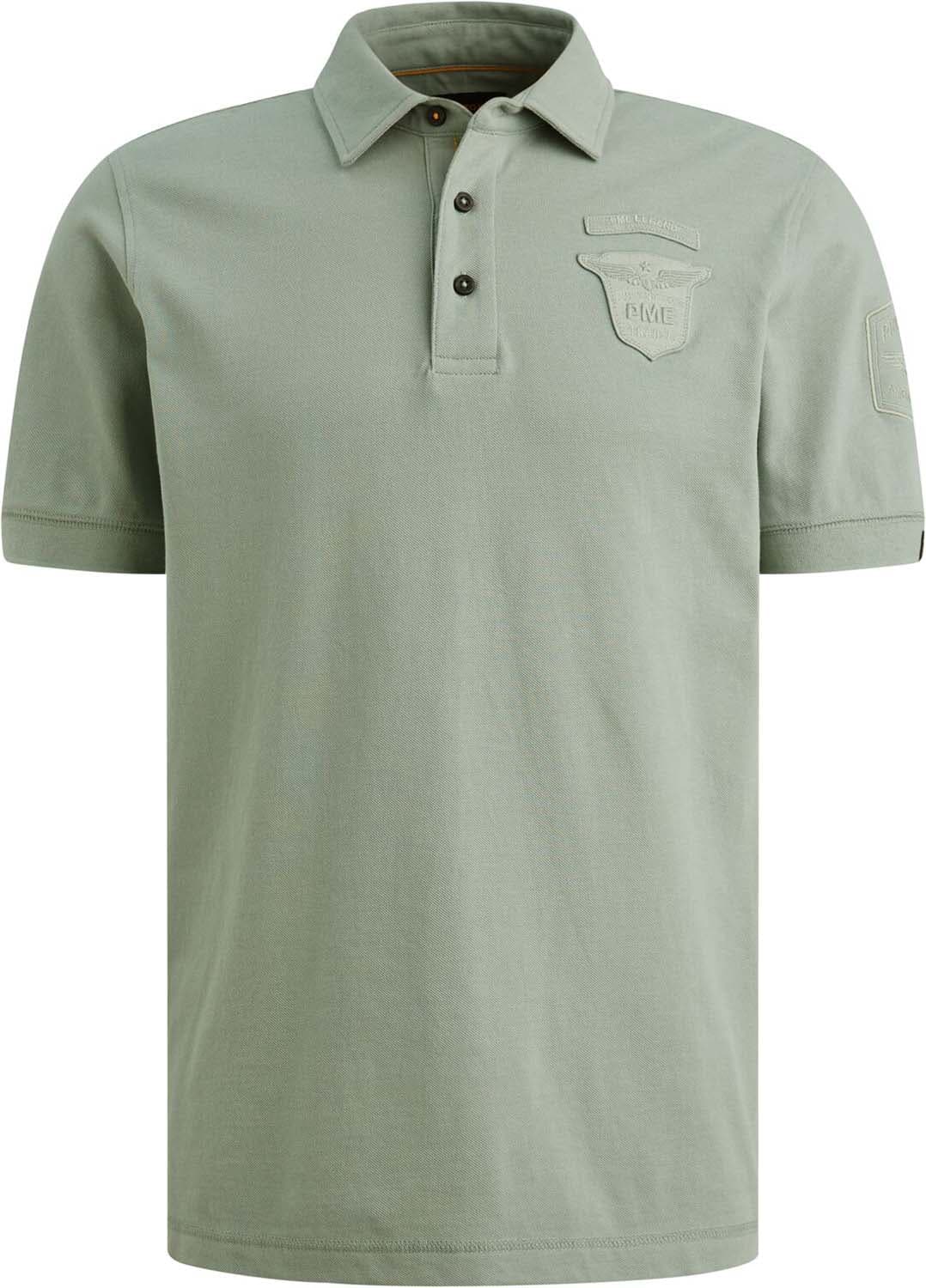 Pme Legend Polo Fine pique badge Groen