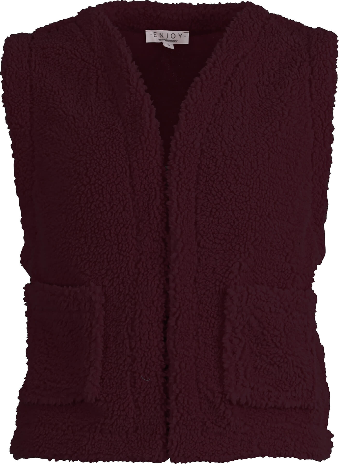 Enjoy Gilet Teddy Bordeaux Rood